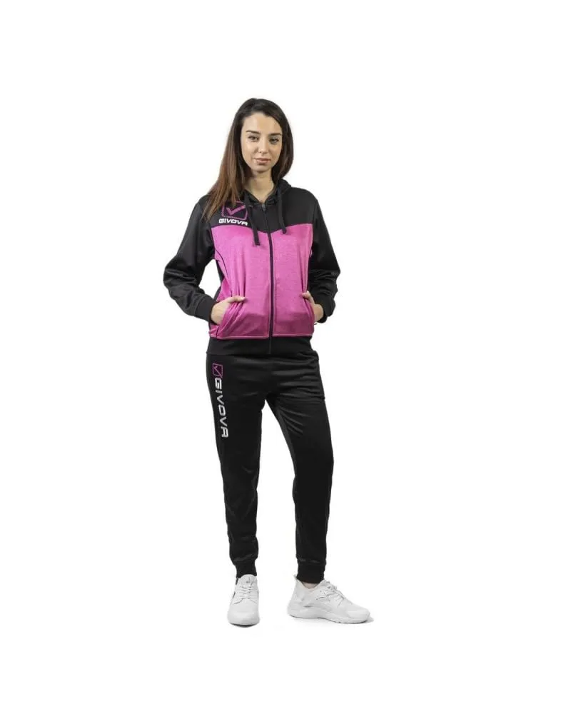 GIVOVA Tuta Visa Melange con Cappuccio Polarfleece Rosa Fluo/Nero, Tg. L - immagine 1