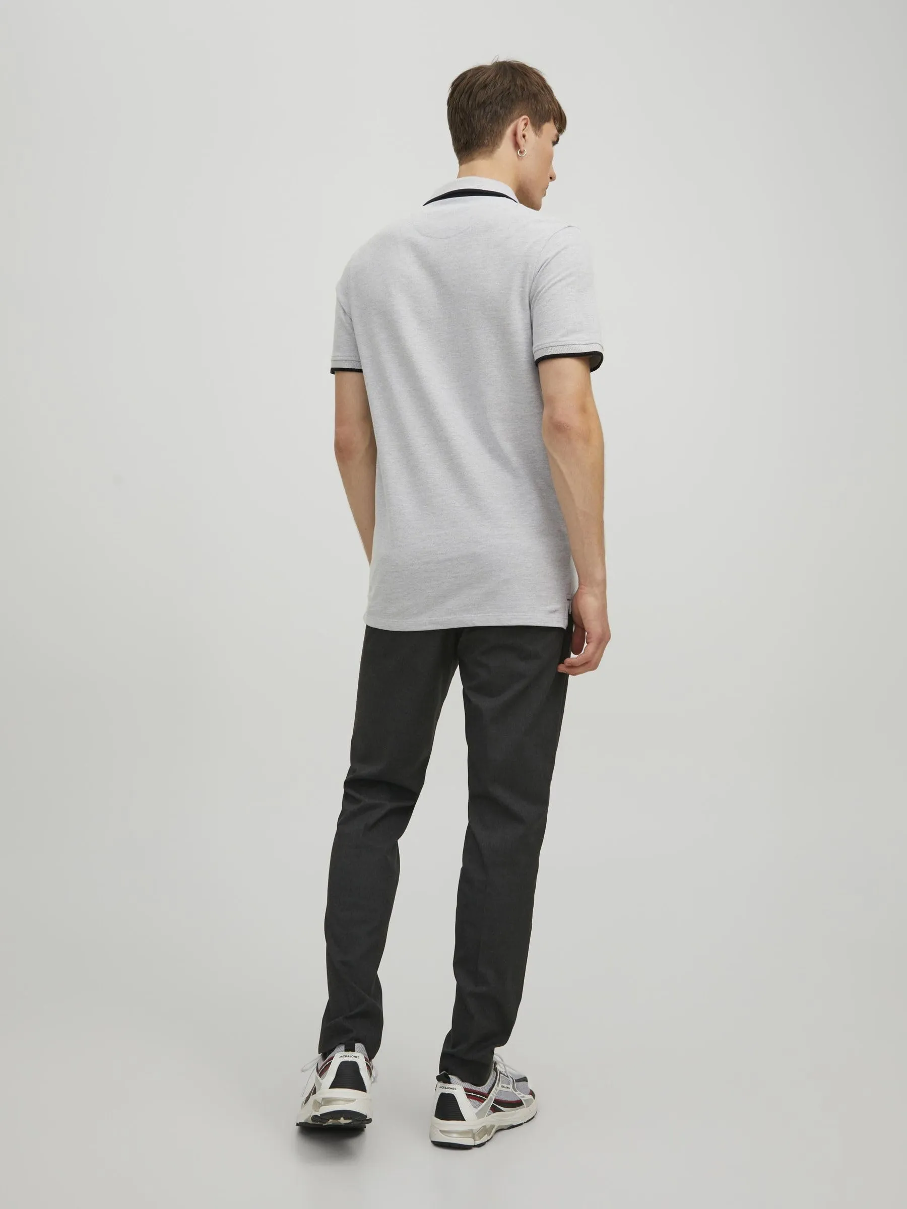 Jack & Jones Jjepaulos Polo SS Noos - Light Grey Melange, Size L - immagine 3