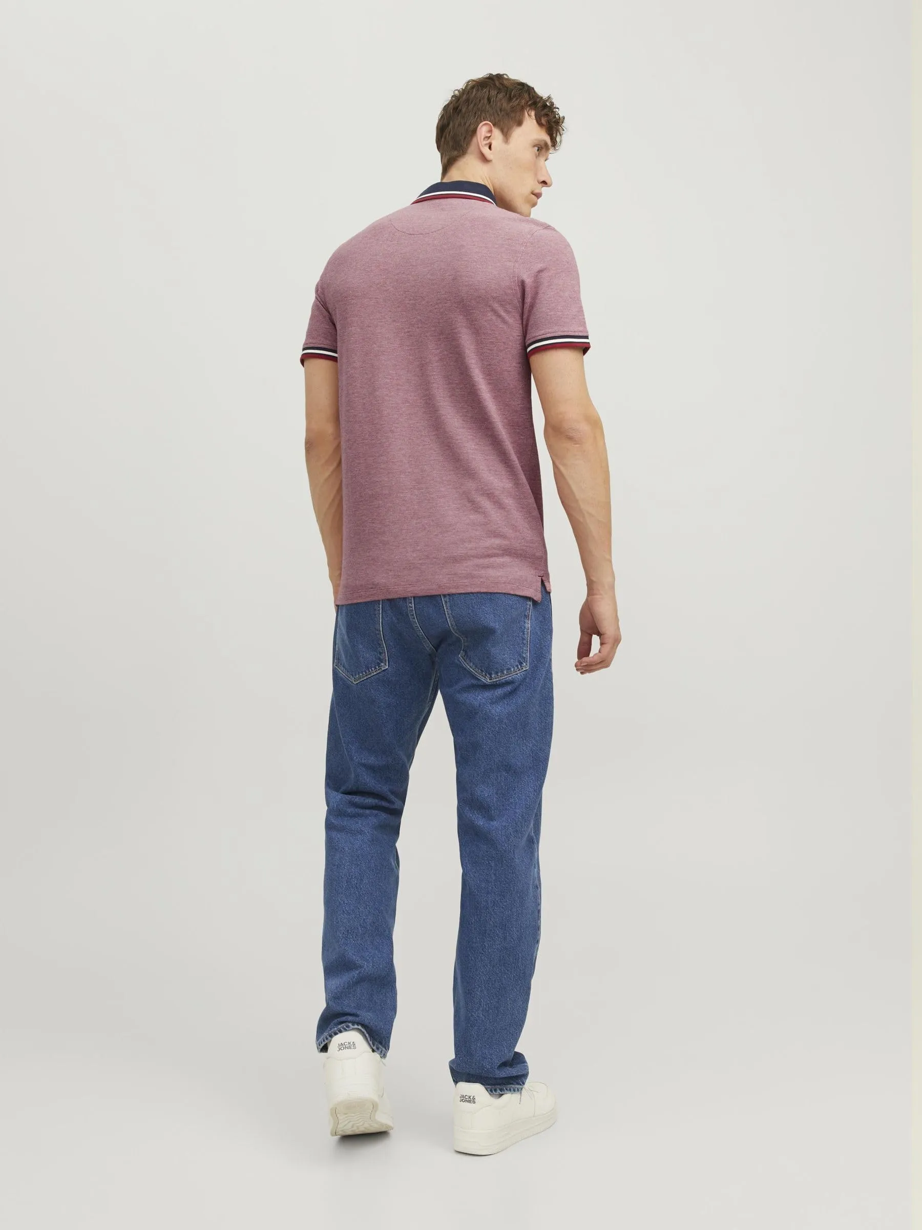Jack & Jones Jjepaulos Polo SS Noos Maglietta, Rosso, 12136668, XXL Uomo - immagine 3
