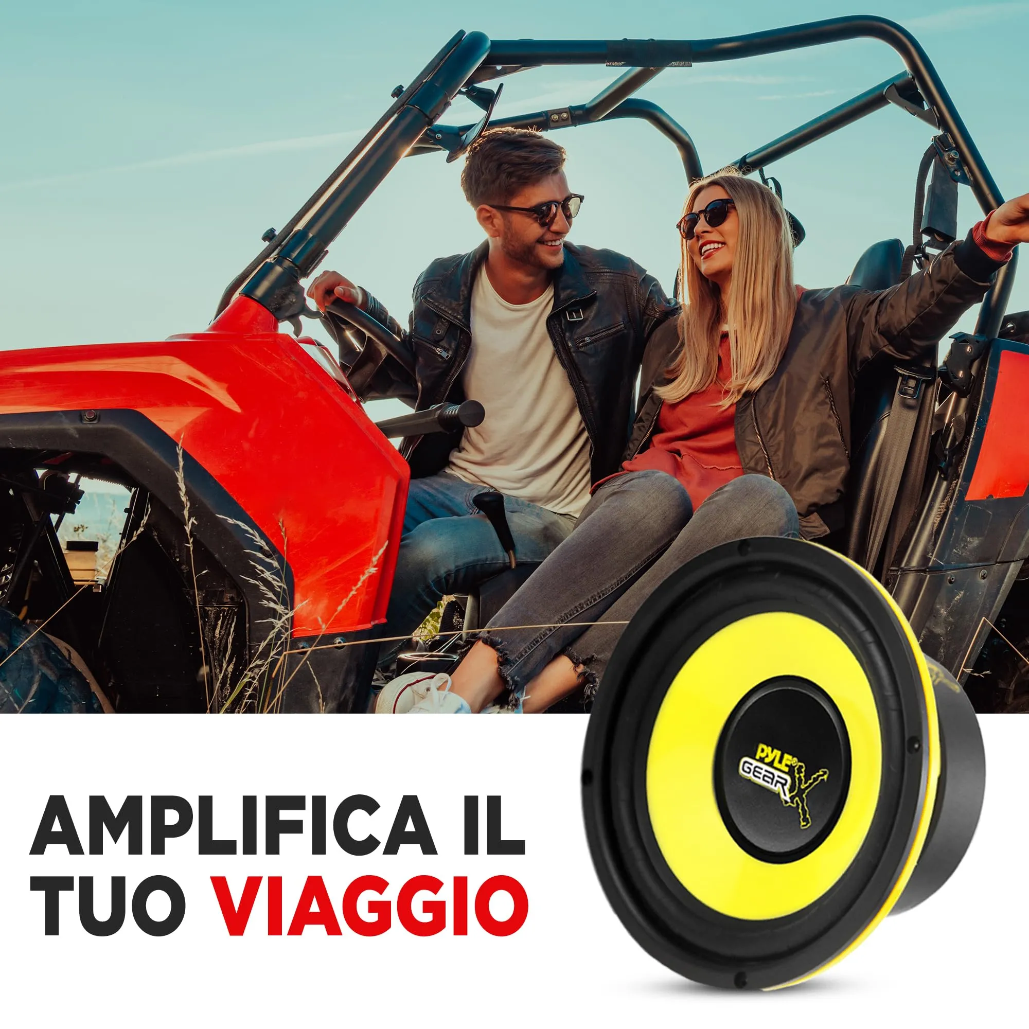 Pyle PLG64 Altoparlanti Auto Woofer 16,5 cm, 300W Picco, 4 Ohm, 60-20KHz, Giallo - immagine 8