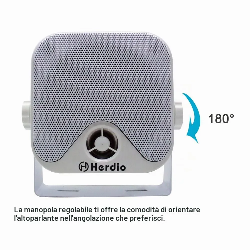 Herdio HMS-61W Mini Altoparlanti Marini Impermeabili 100W 10 cm, Bianco - immagine 7