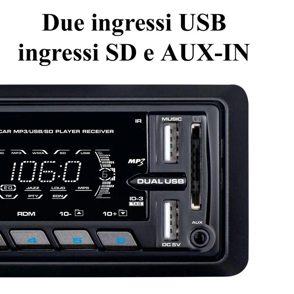 Majestic DAB-442 BT Autoradio RDS FM DAB+ Bluetooth Dual USB SD AUX-IN 180W Nero - immagine 9