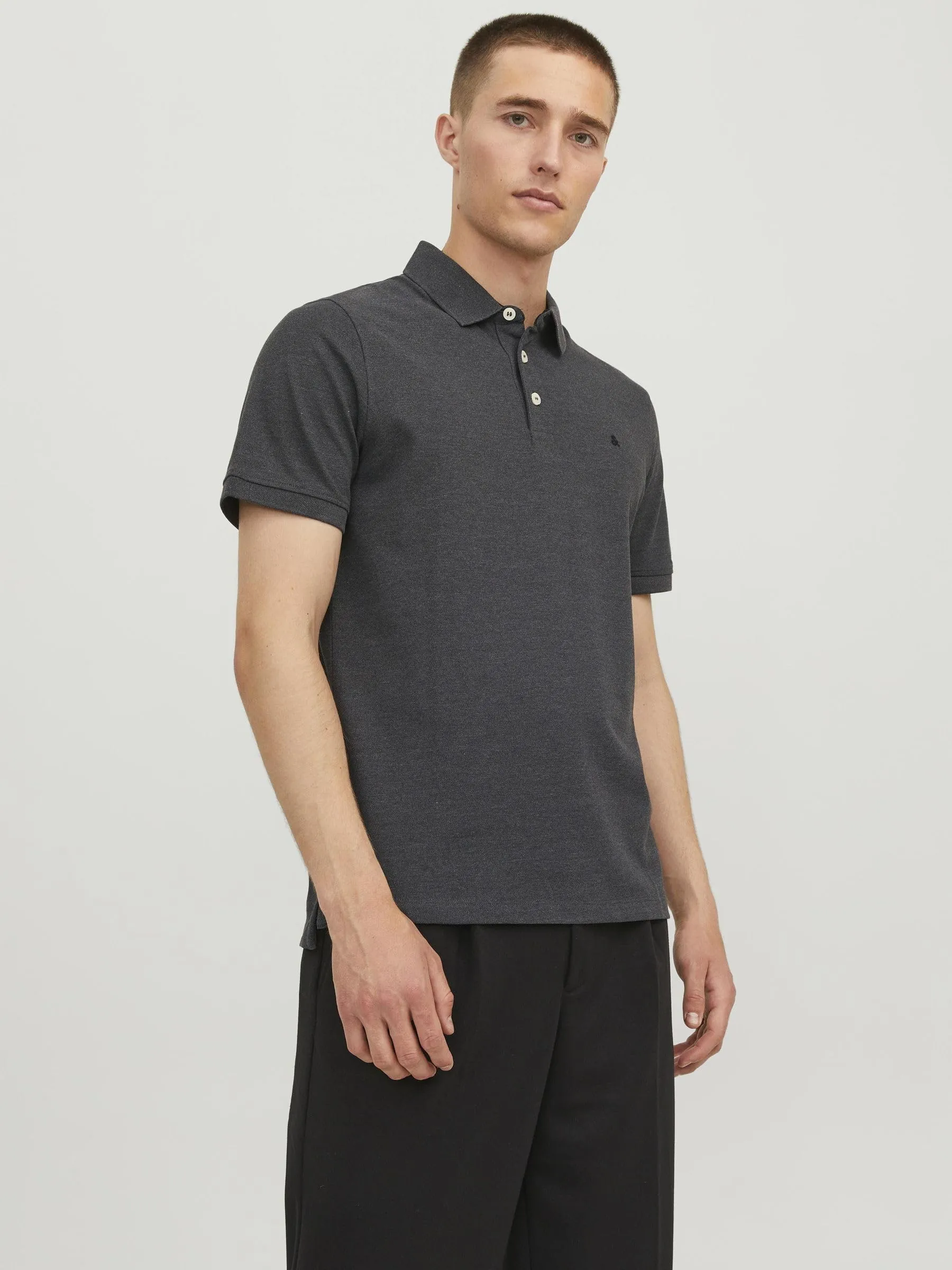 Jack & Jones Jjepaulos Polo SS Noos - Dark Grey Melange, M - immagine 2