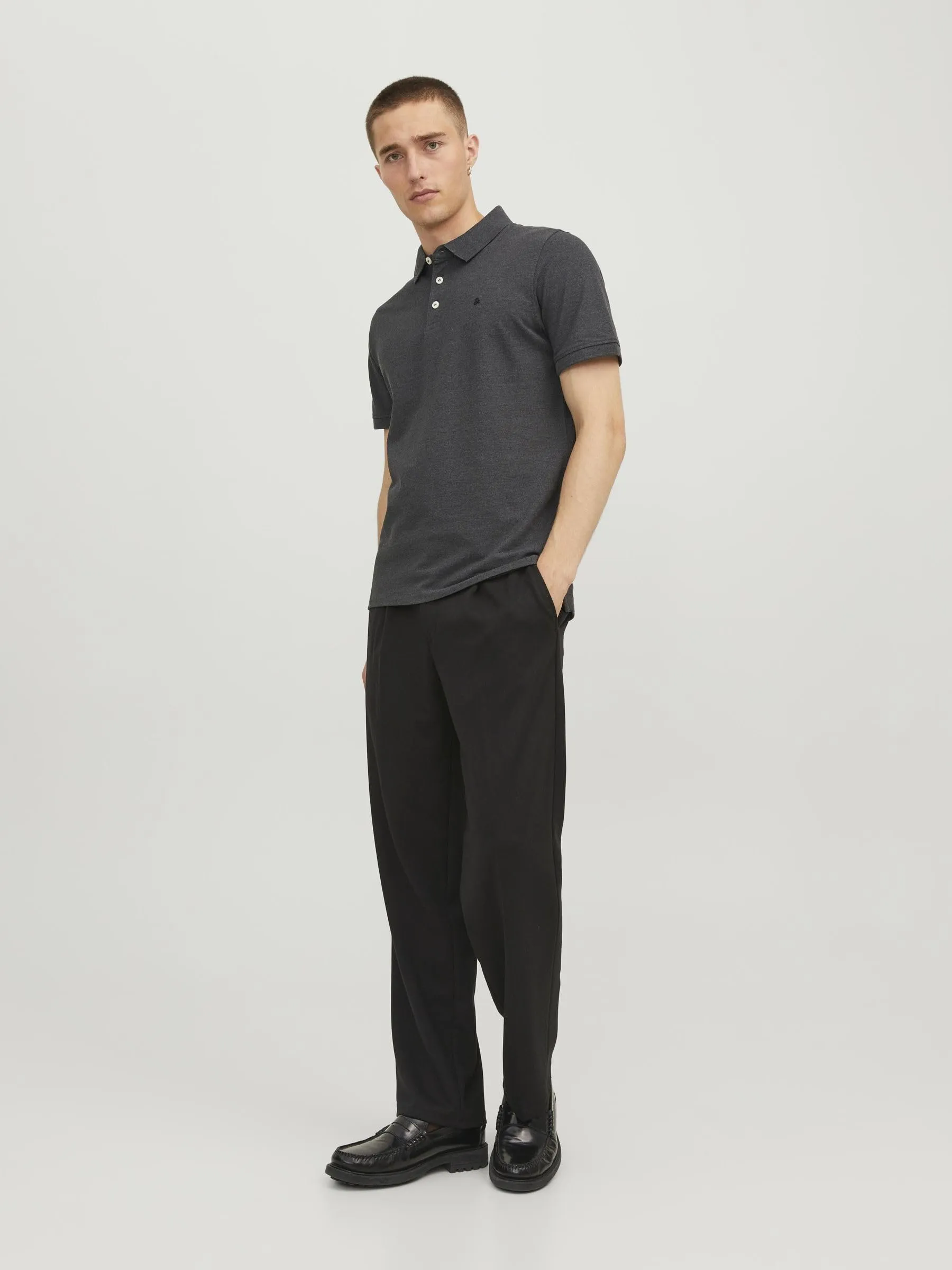 Jack & Jones Jjepaulos Polo SS Noos - Dark Grey Melange, M - immagine 4