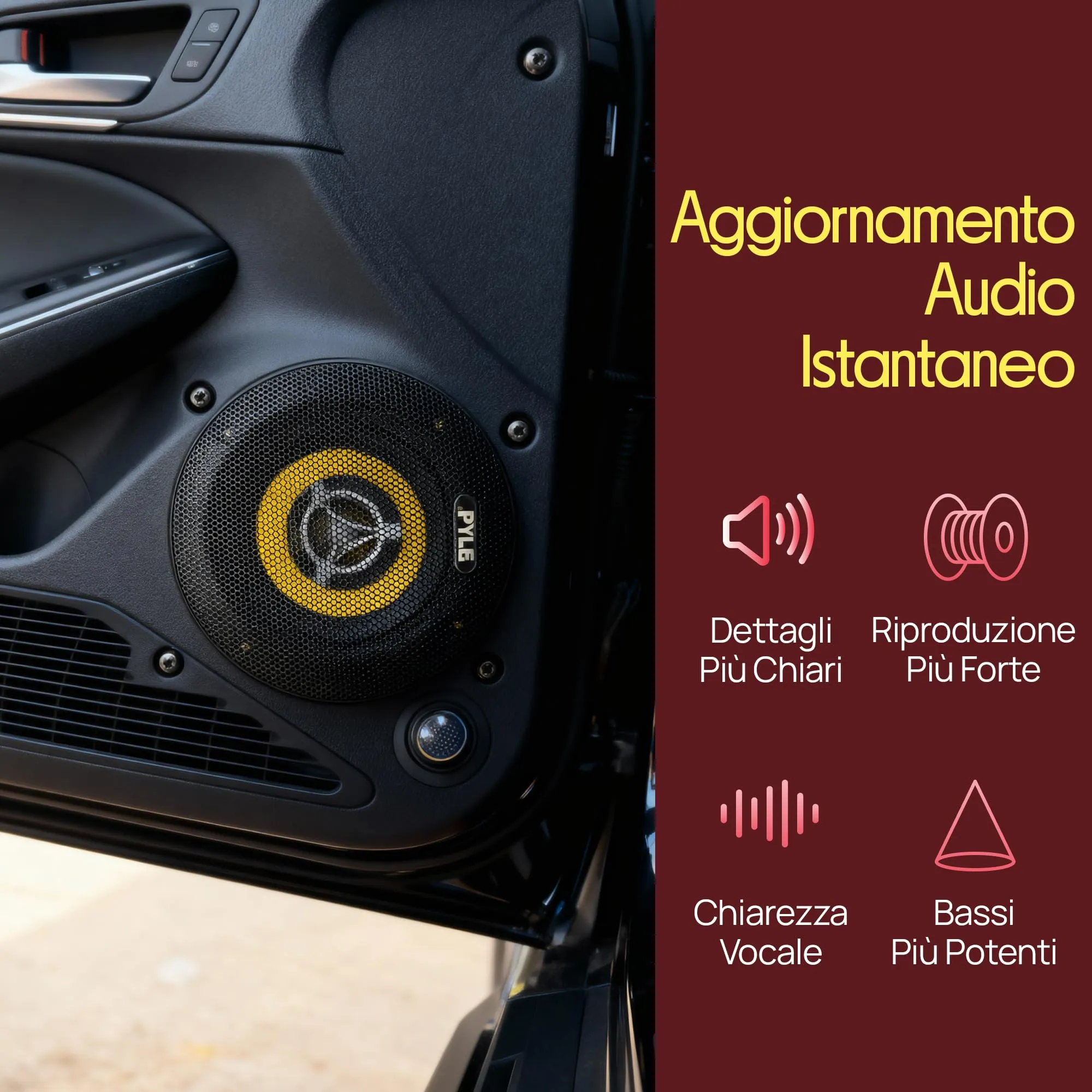 Pyle PLG4.2 Altoparlanti Auto 10,16 cm, 140W, 4 Ohm, 2 Vie - immagine 6
