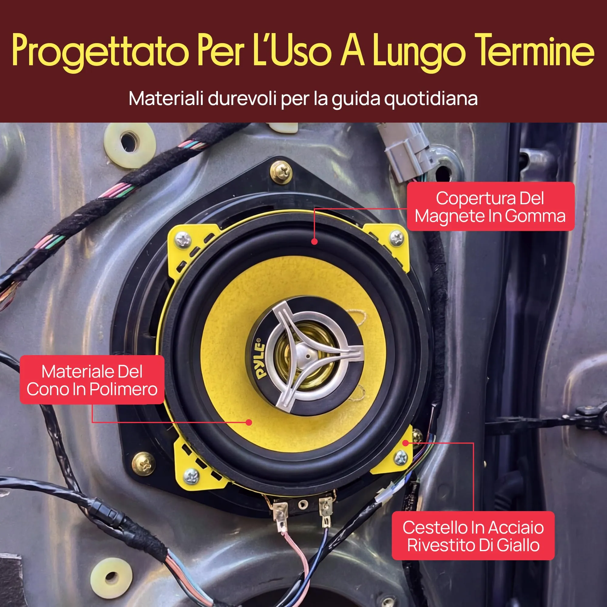 Pyle PLG4.2 Altoparlanti Auto 10,16 cm, 140W, 4 Ohm, 2 Vie - immagine 8