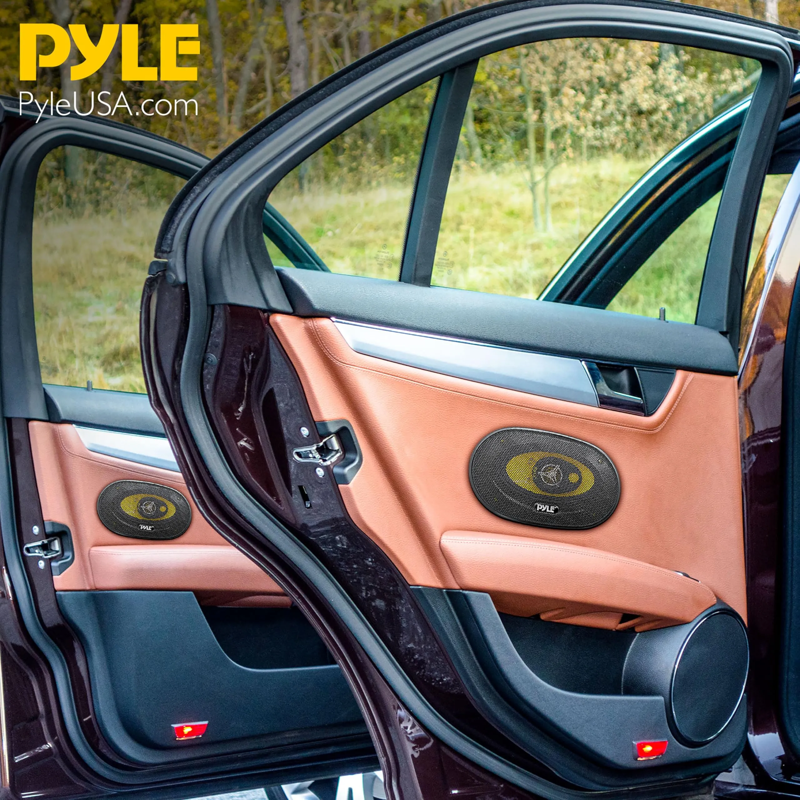 Pyle Sistema di Altoparlanti Auto Tre Vie 10x15 cm 132W 4Ohm OEM-PLG46.3 (Coppia) Nero/Giallo - immagine 6