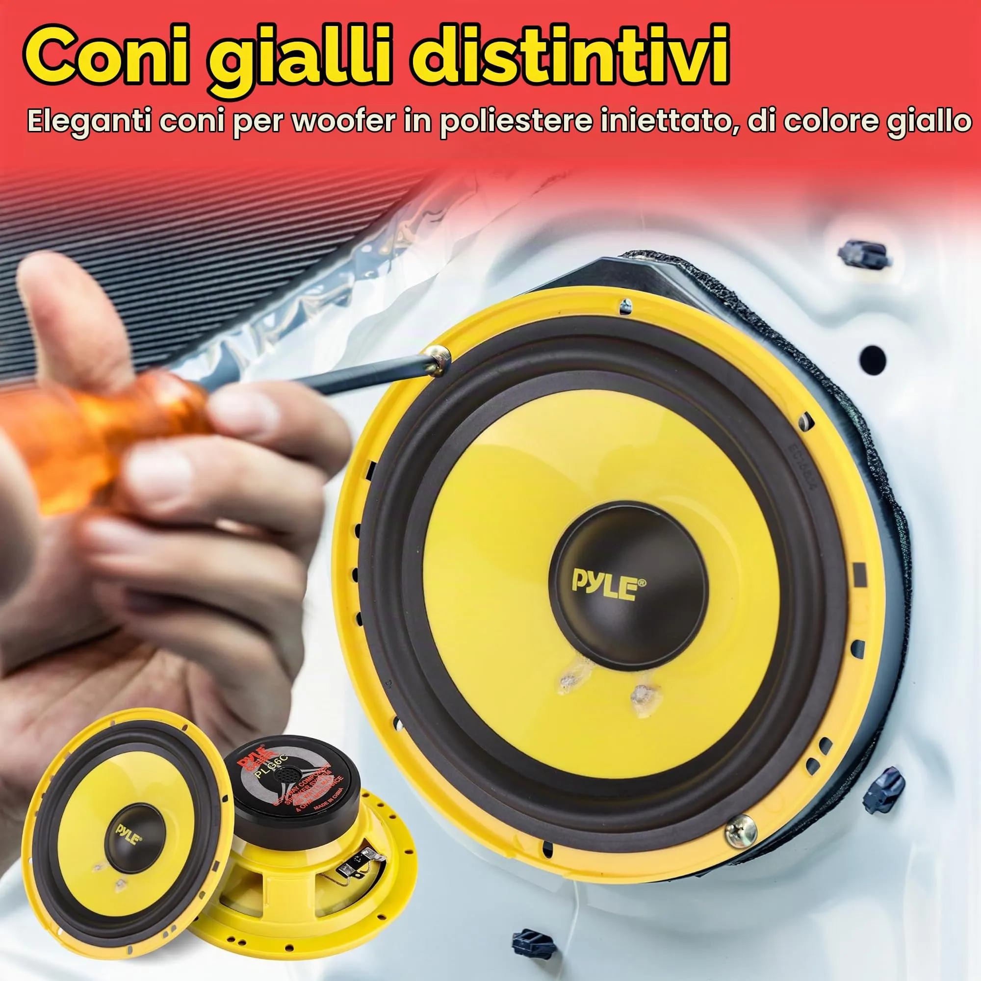 Pyle PLG6C Sistema di Altoparlanti Auto 2 Vie, 16,5 cm, 400W - immagine 4