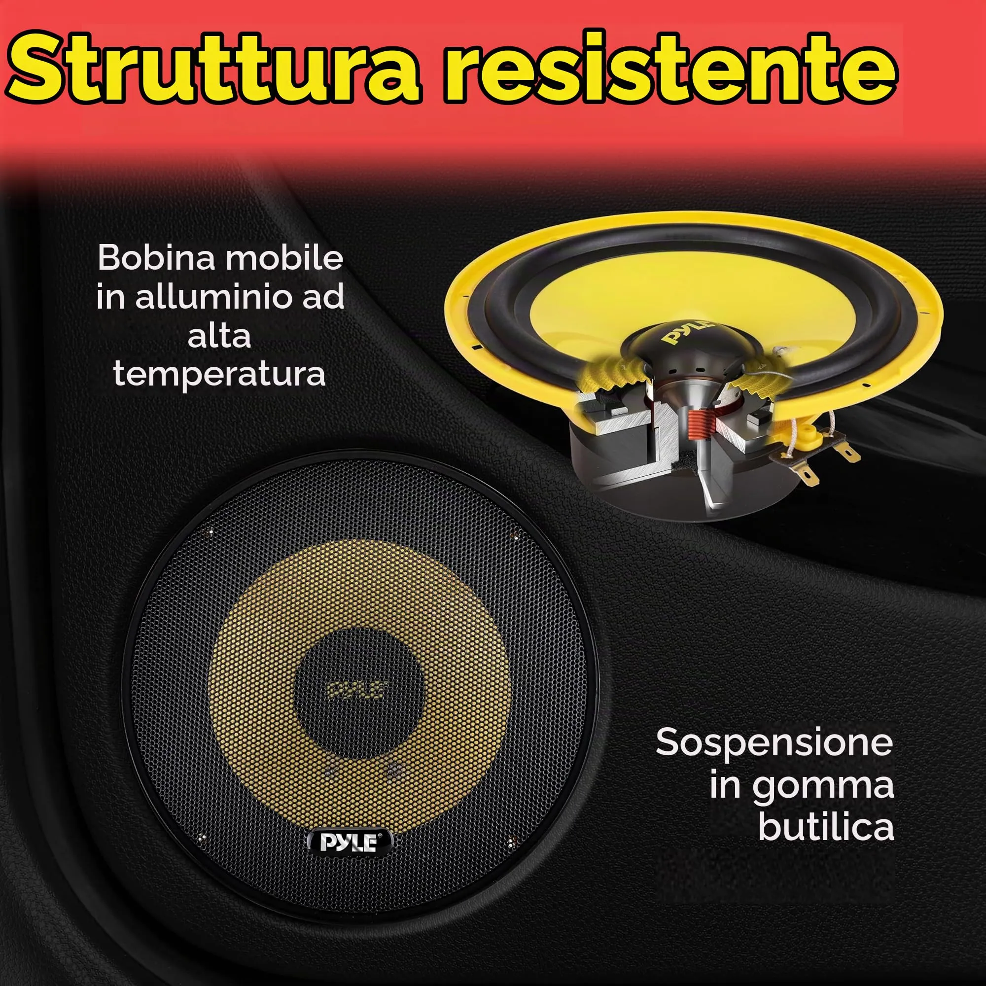 Pyle PLG6C Sistema di Altoparlanti Auto 2 Vie, 16,5 cm, 400W - immagine 5