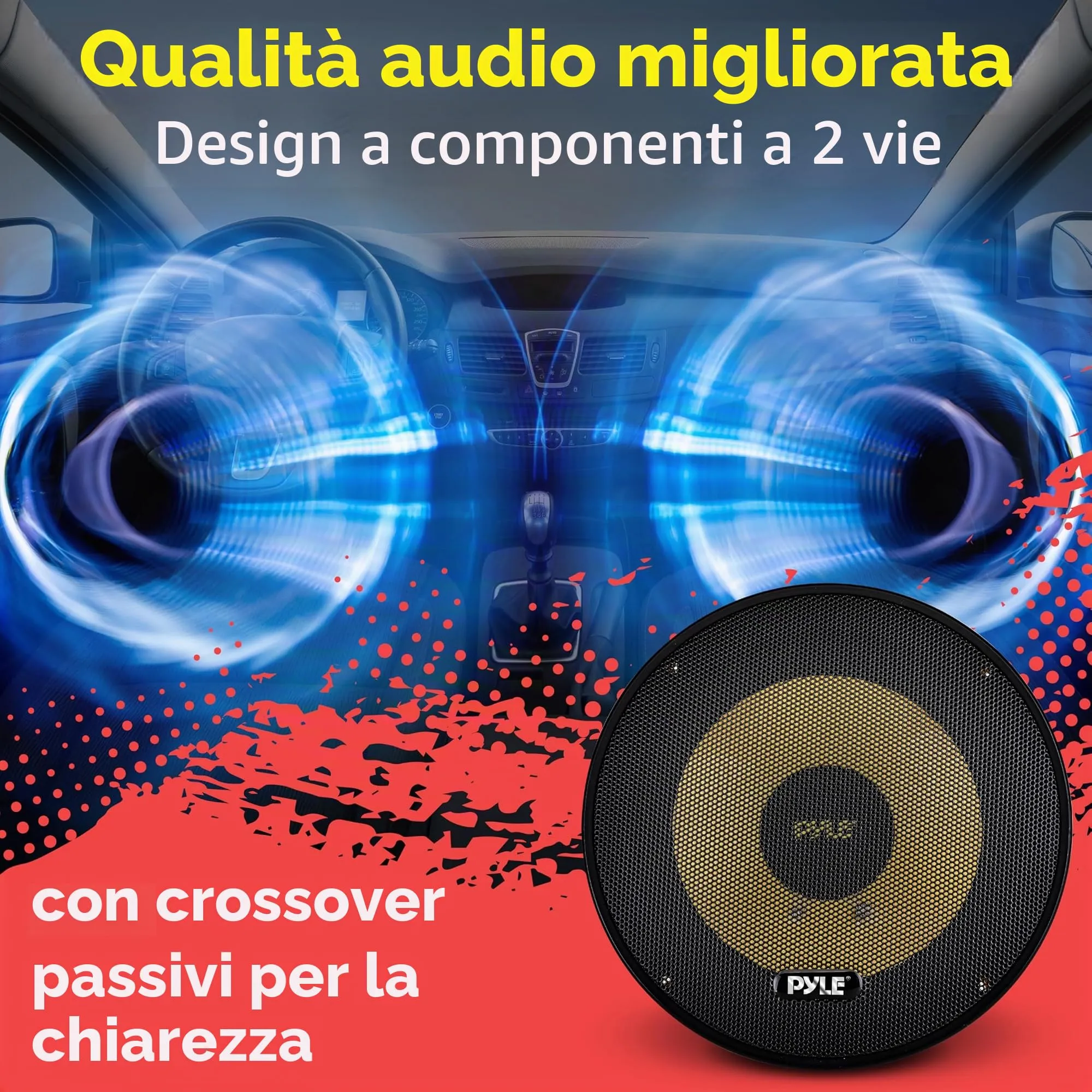 Pyle PLG6C Sistema di Altoparlanti Auto 2 Vie, 16,5 cm, 400W - immagine 8