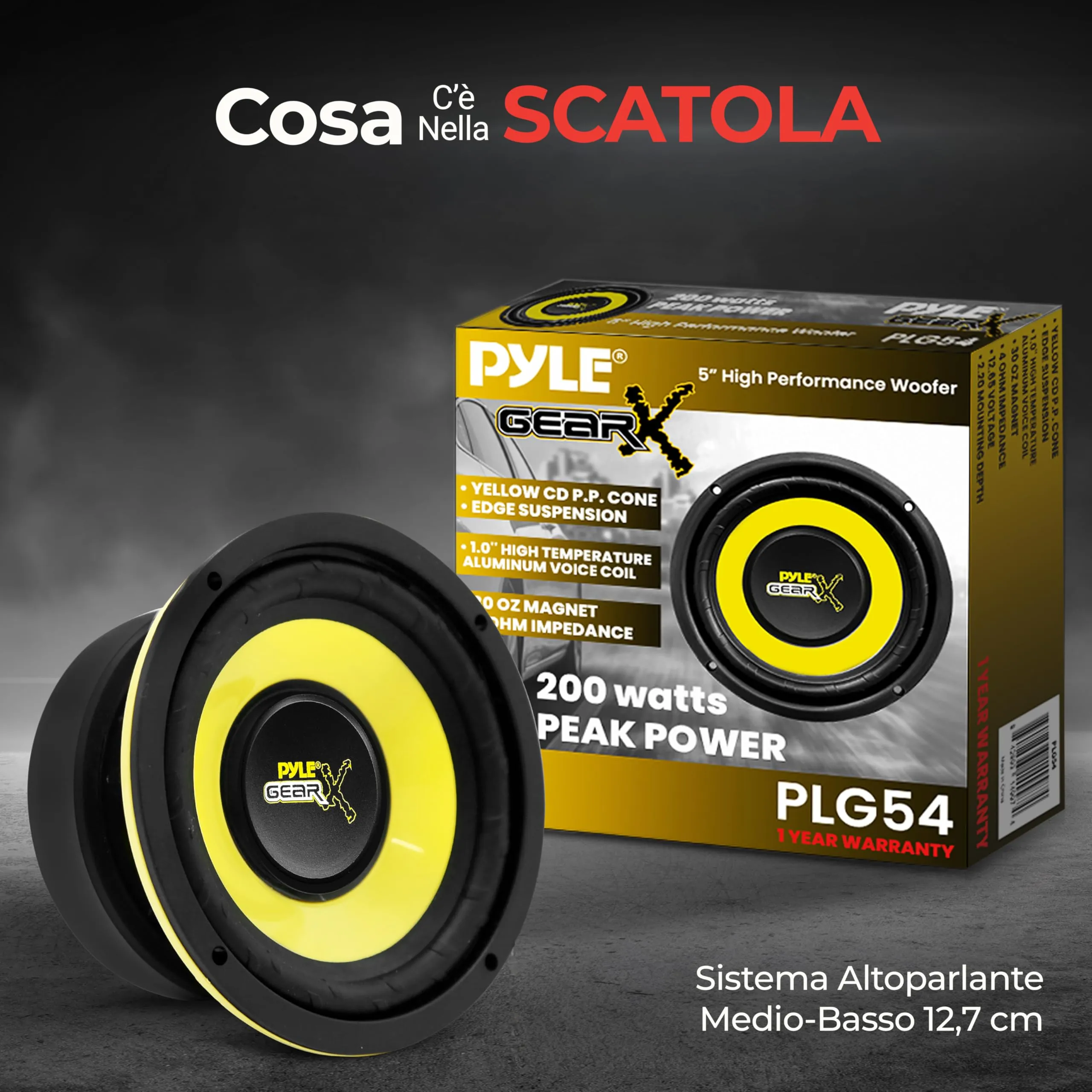 Pyle PLG54 Subwoofer Auto 5" 200W 4Ω Cono Polimero Bobina Alluminio - immagine 6