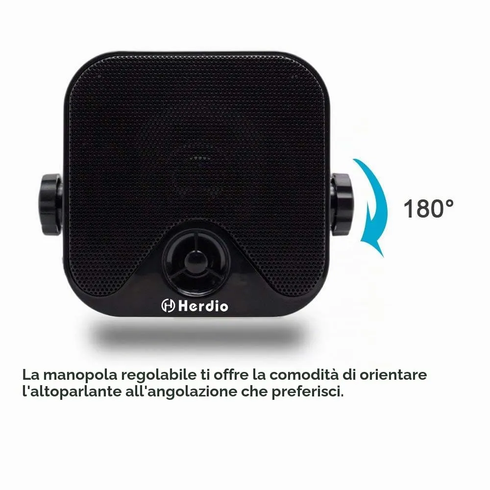Herdio Diffusori Esterni 100W 4" Sistema Stereo Impermeabile Marino (Coppia) - immagine 7