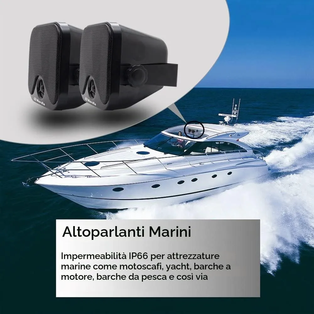Herdio Diffusori Esterni 100W 4" Sistema Stereo Impermeabile Marino (Coppia) - immagine 9