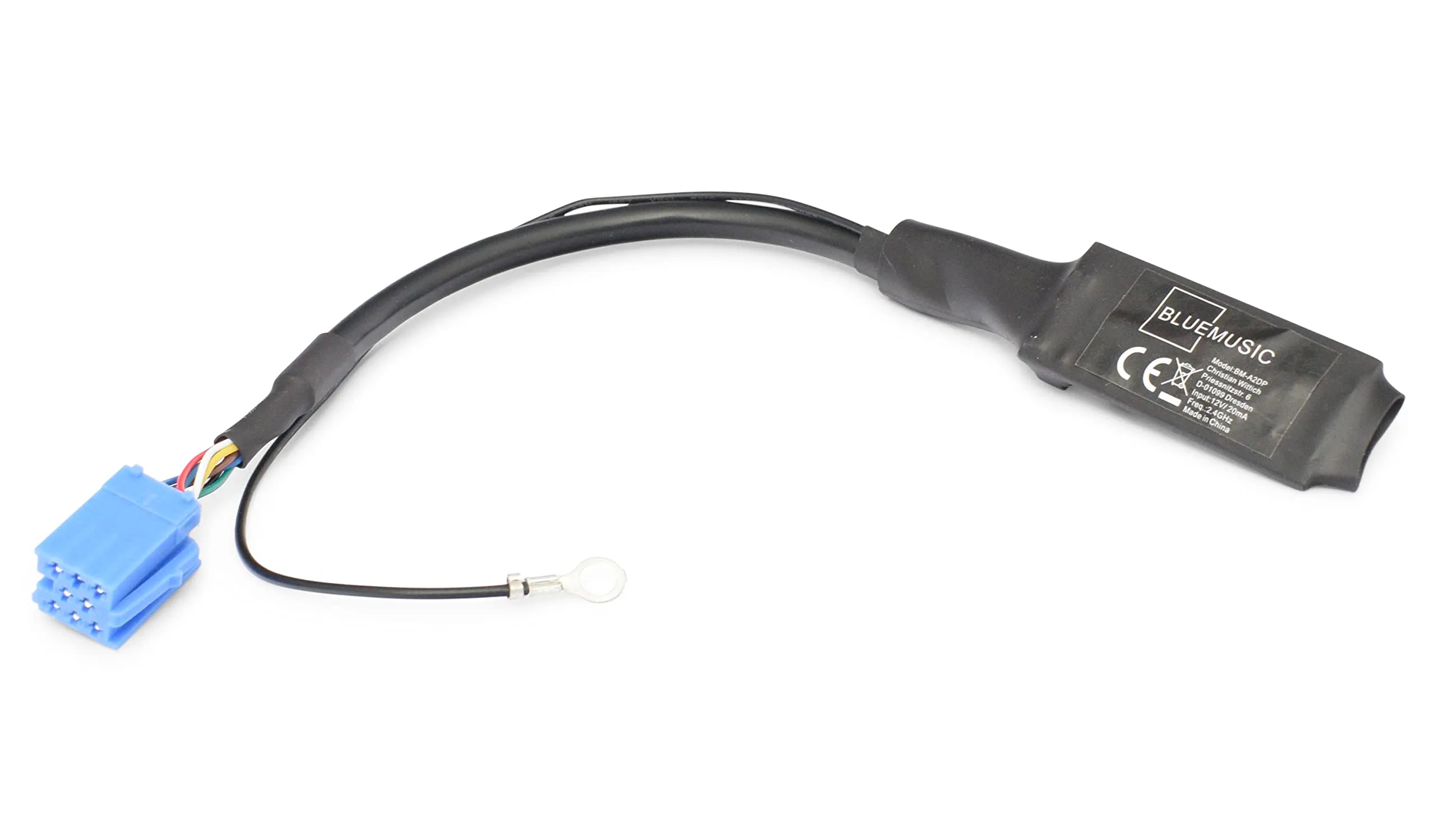 BlueMusic Bluetooth 8Pin Interfaccia Audio per Audi Chorus 2, Concert Symphony 1/2, Navigation Plus 1/2, RNS-D, VW MCD MFD Gamma 5, SEAT Alana Aura Elba Lena Scala - immagine 1
