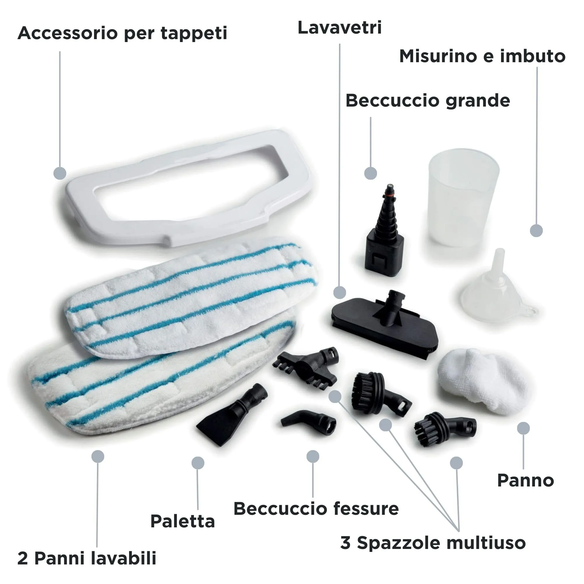Ariete 4175 Steam Mop 10 in 1, Foldable, 1500 Watt, 350 cc, Bianco/Azzurro - immagine 3