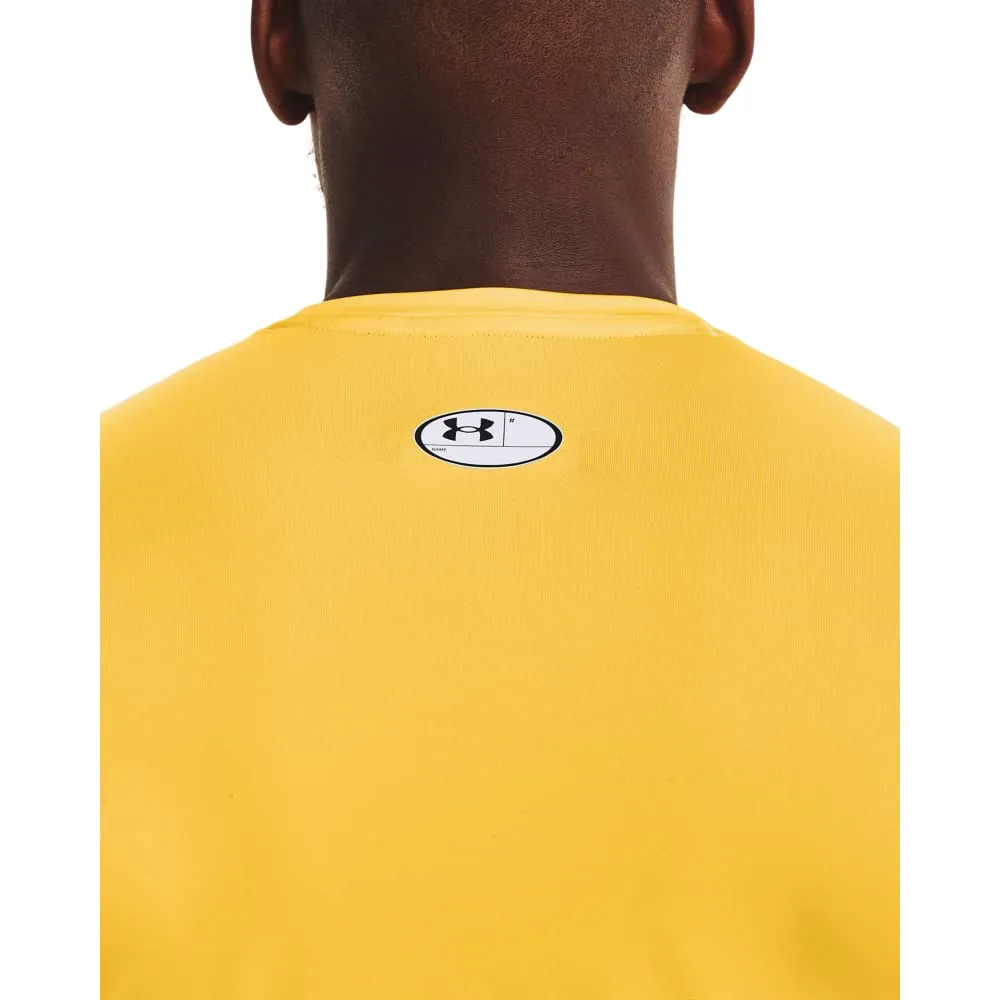 Under Armour HeatGear Maglietta a Compressione a Maniche Lunghe Uomo (790) Taxi / Nero, 3XL - immagine 4