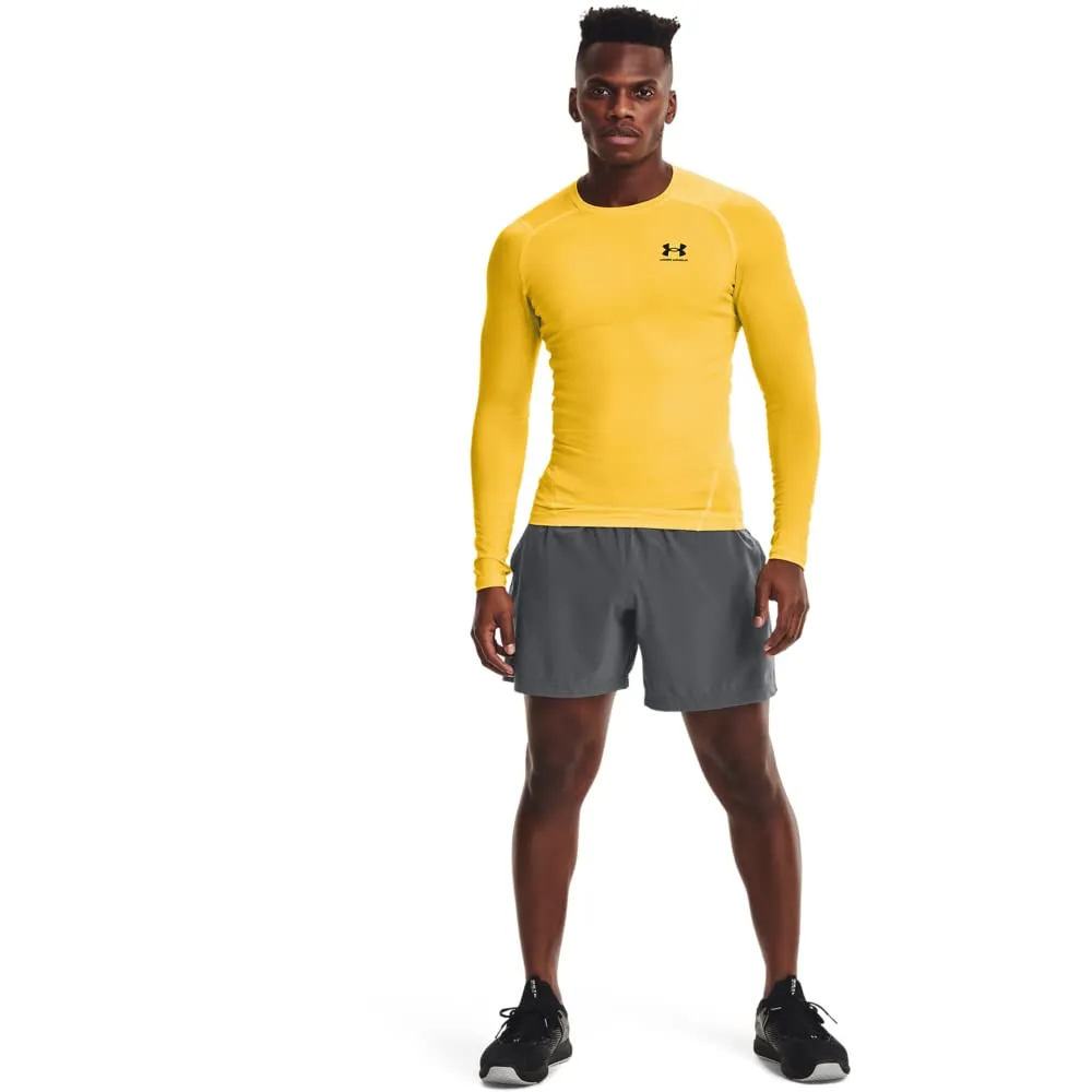 Under Armour HeatGear Maglietta a Compressione a Maniche Lunghe Uomo (790) Taxi/Nero XL Alti - immagine 3