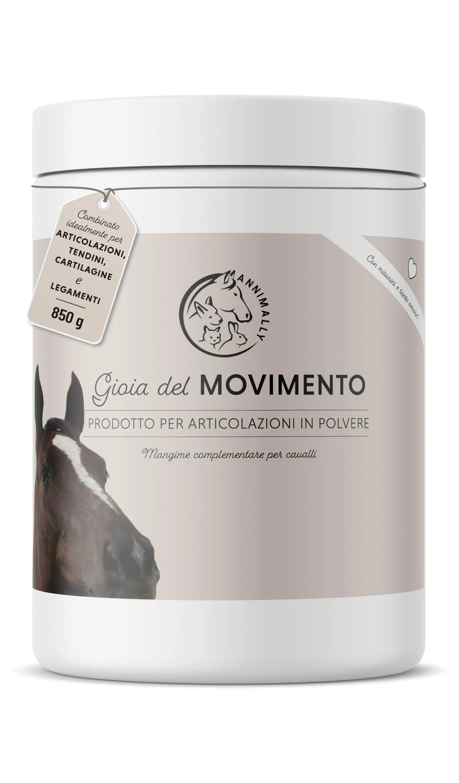 Annimally Polvere per Articolazioni Cavalli 850g con MSM, Glucosamina, Condroitina e Artiglio del Diavolo - immagine 1