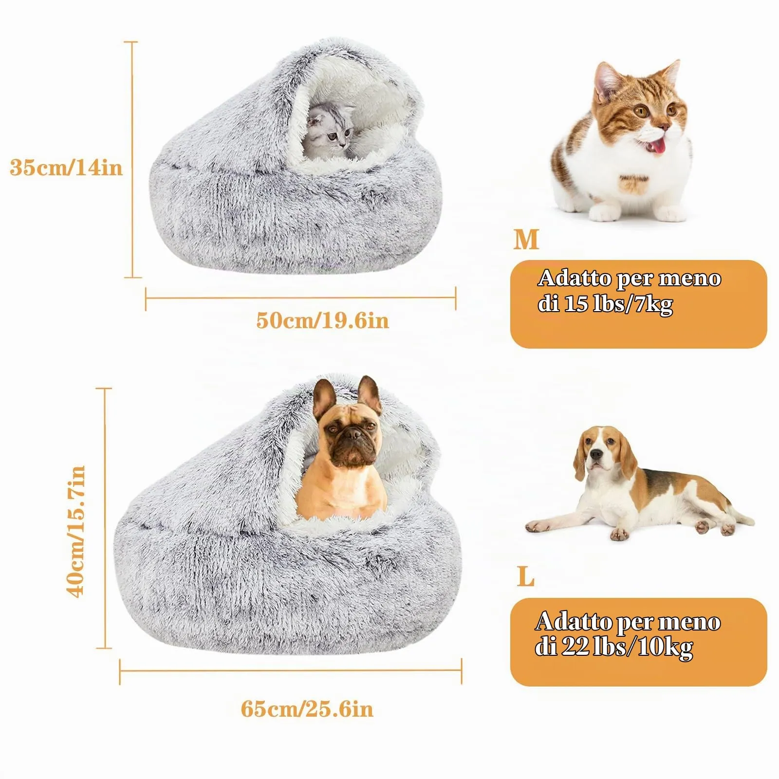 SUOXU Lettino Calmante a Ciambella per Gatti e Cani di Piccola Taglia, Cuscino Morbido e Caldo con Coperta - immagine 5
