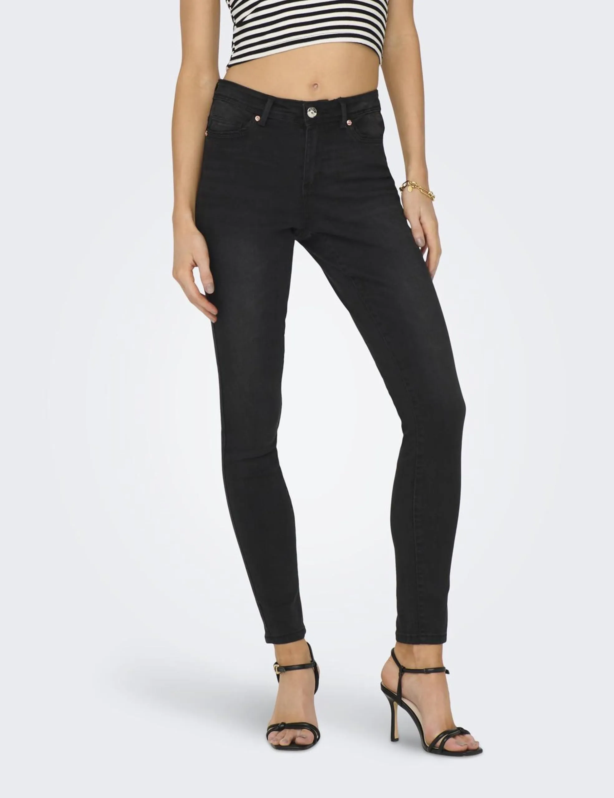 ONLY Vita Media Skinny Fit Jeans Washed Black S/32 - immagine 2