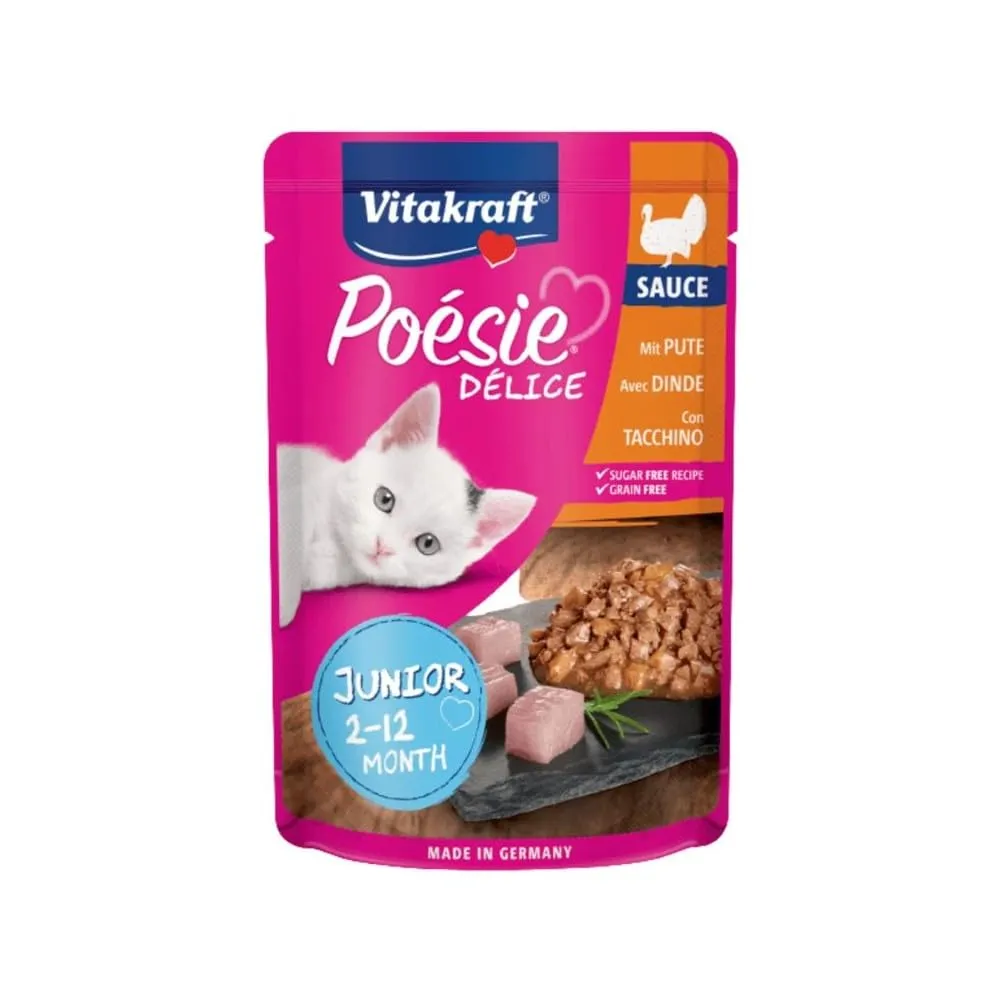 Vitakraft Poésie DéliSauce Tacchino Junior 85g - immagine 1