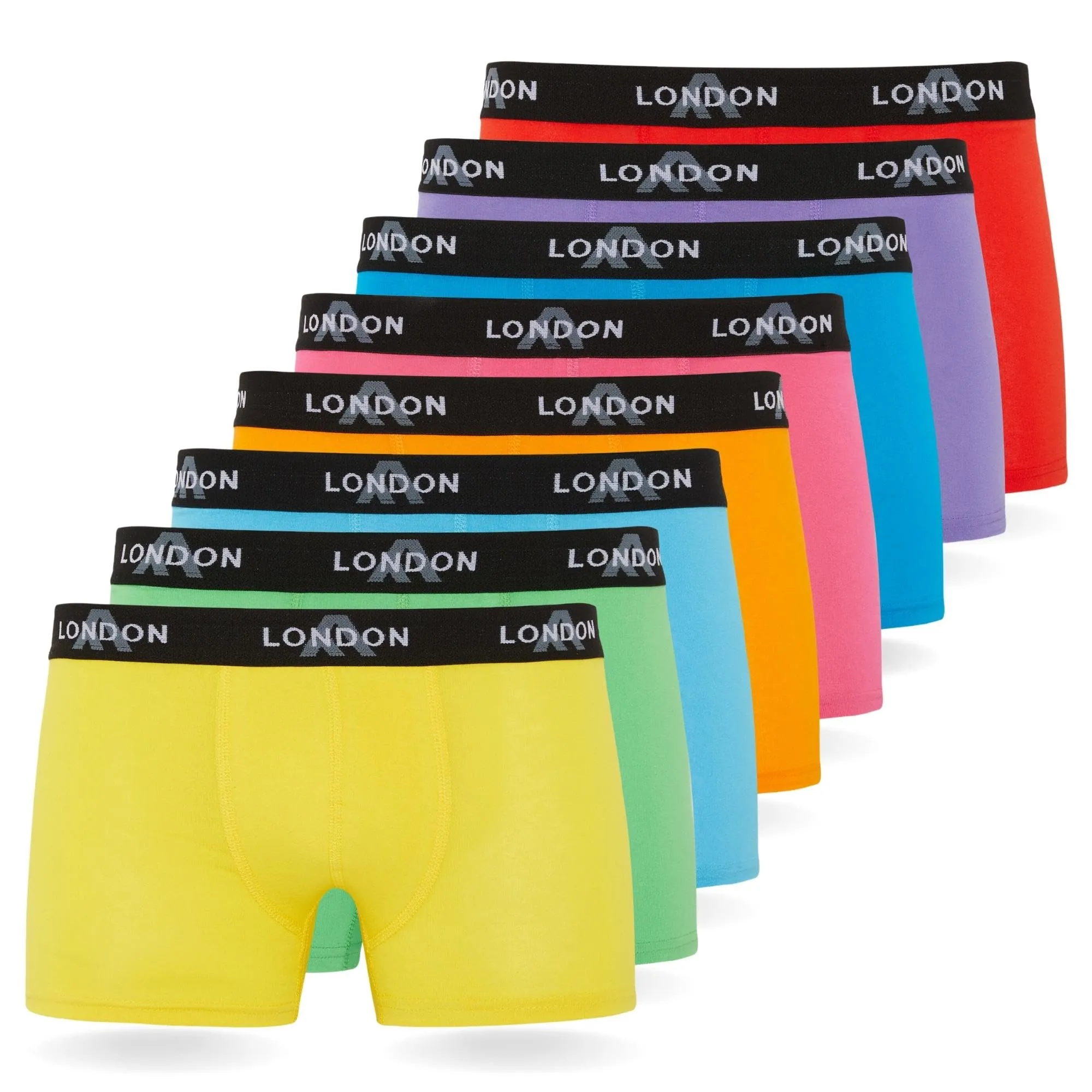 FM London Boxer Uomo in Cotone, 8 Pezzi, Colori Fluo Assortiti, L - immagine 1