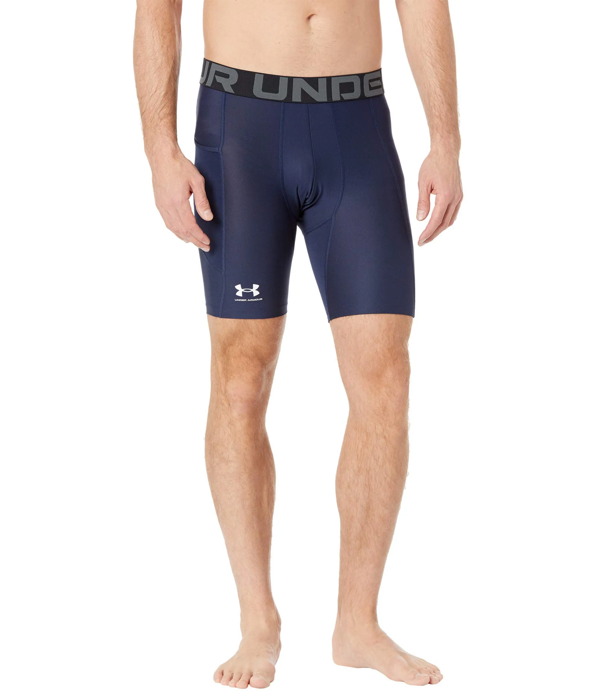 Under Armour HeatGear Armour Pantaloncini a Compressione da Uomo - Blu Navy/Bianco - 4XL - immagine 2
