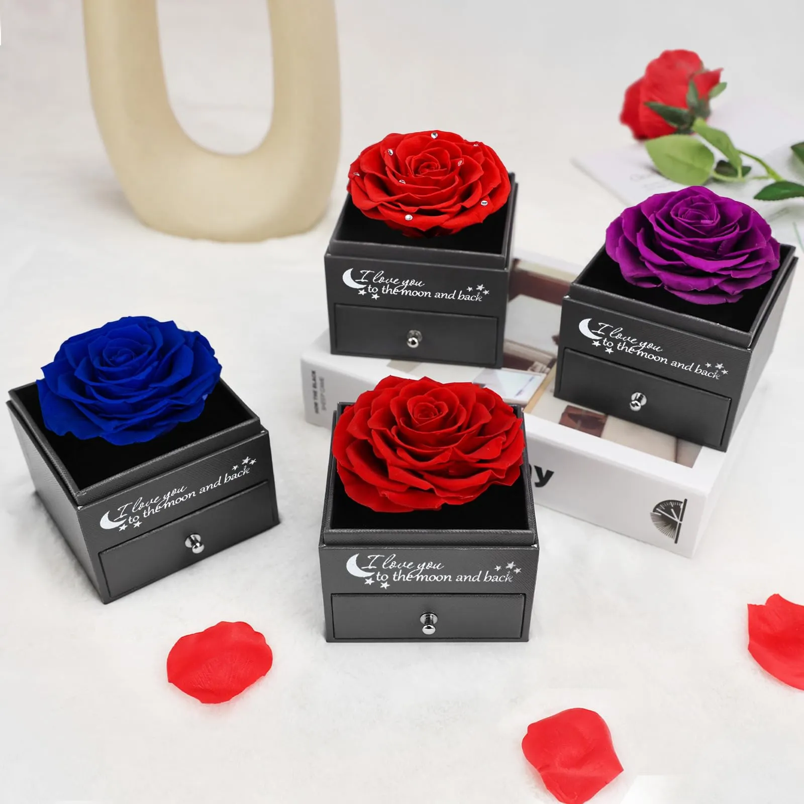 Miofula Rosa Stabilizzata con Collana e Orecchini in Argento 925 in Scatola Regalo - immagine 7