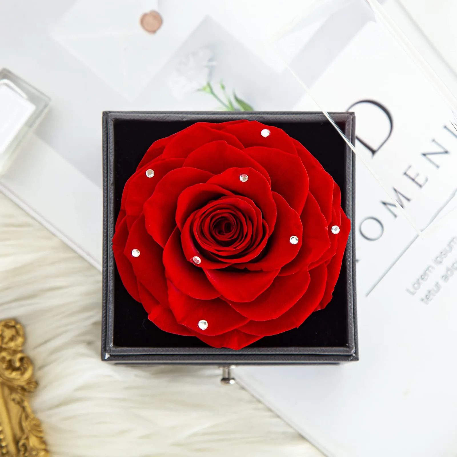 Miofula Rosa Stabilizzata con Collana e Orecchini in Argento 925 in Scatola Regalo - immagine 9