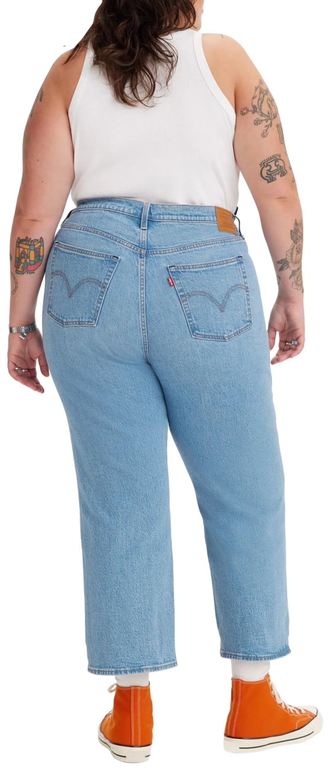 Levi's Plus Size Ribcage Straight Ankle Jeans, Light Indigo Worn In, 18 M - immagine 2
