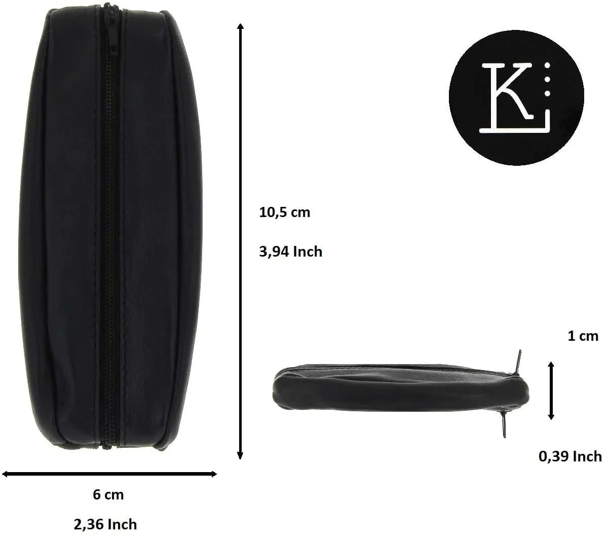 KARL LOVEN Portamonete da uomo in pelle, Cachi, 10,5 x 6 x 1 cm - immagine 3