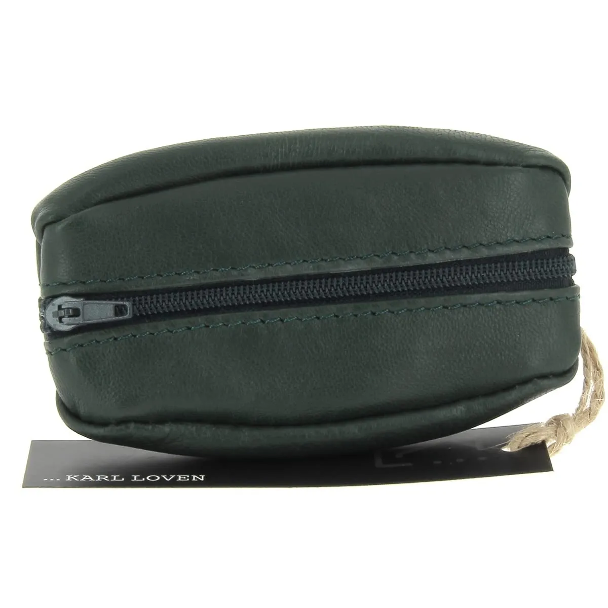 KARL LOVEN Portamonete da uomo in pelle, Cachi, 10,5 x 6 x 1 cm - immagine 5