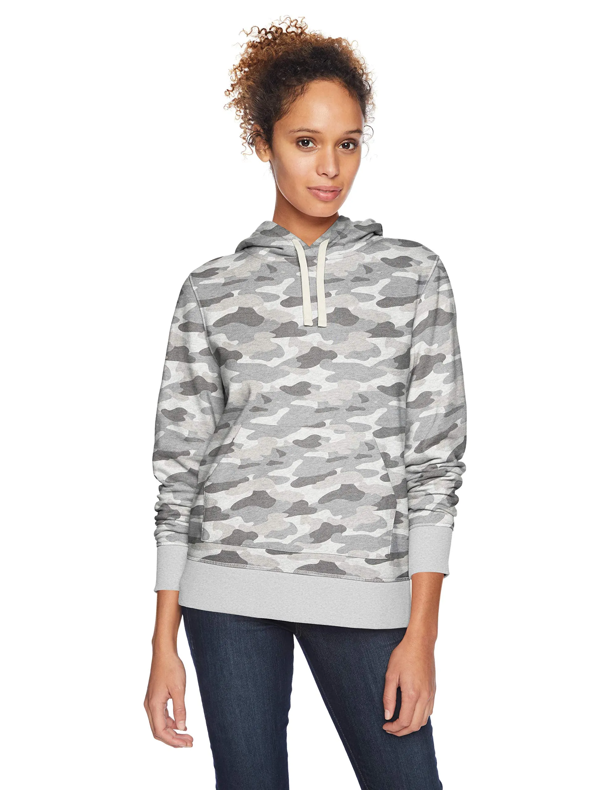 Amazon Essentials Wae50016fl18 Felpa con Cappuccio Donna, Grey Camo, XL - immagine 1
