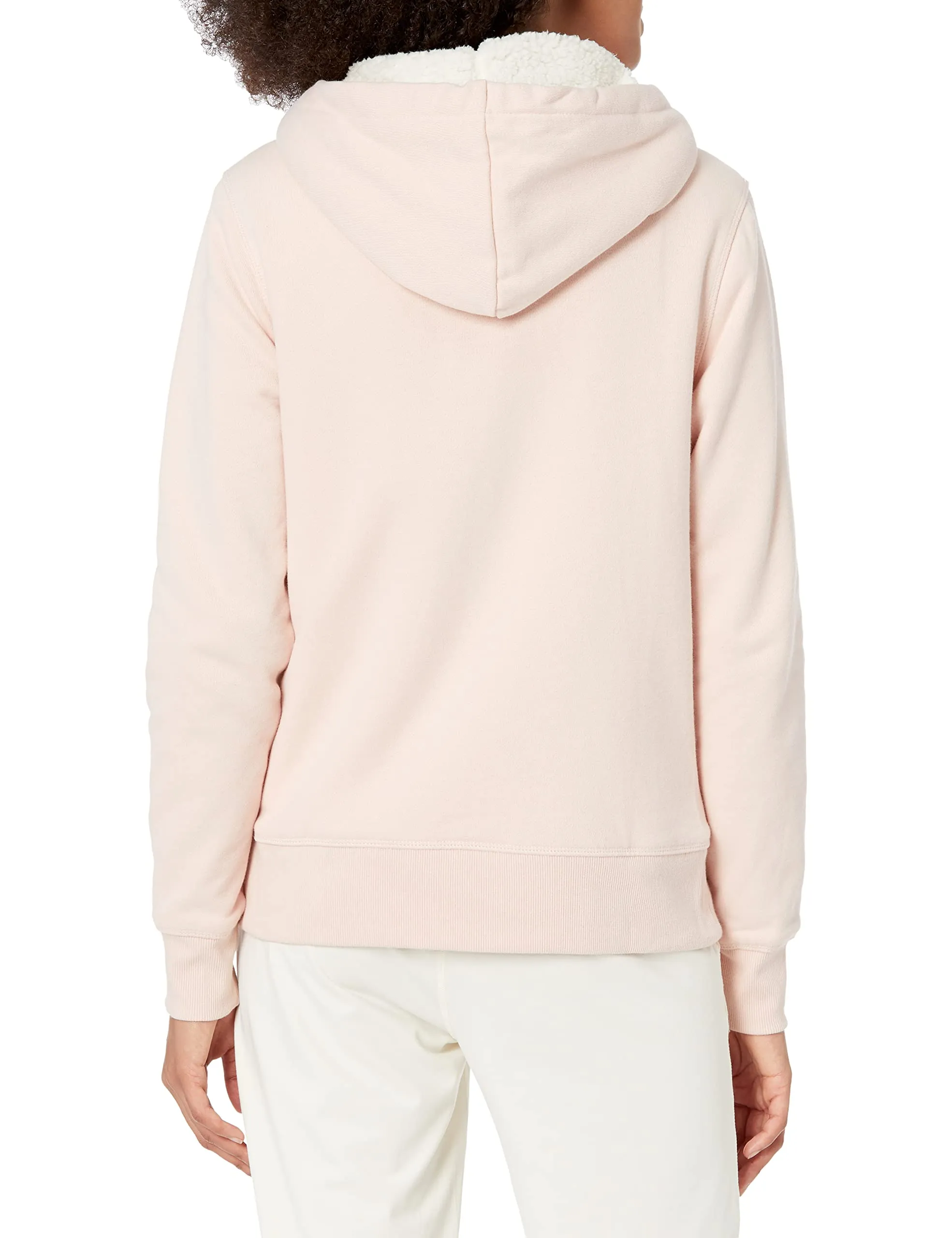 Amazon Essentials Giacca con cappuccio in pile foderata in sherpa Donna, Rosa Chiaro, M - immagine 3