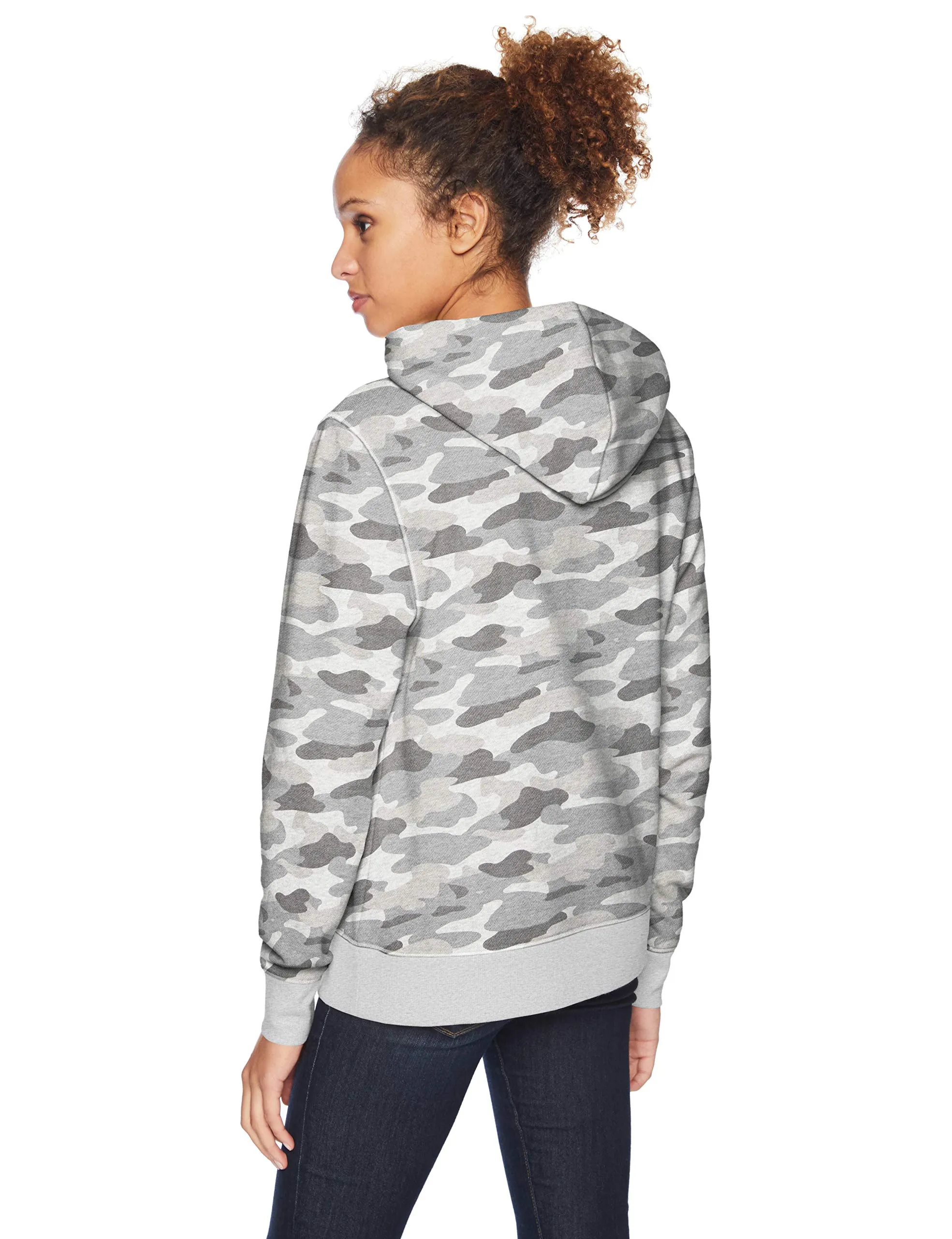 Amazon Essentials Felpa con Cappuccio in Pile Donna, Grigio Mimetica, M - immagine 2