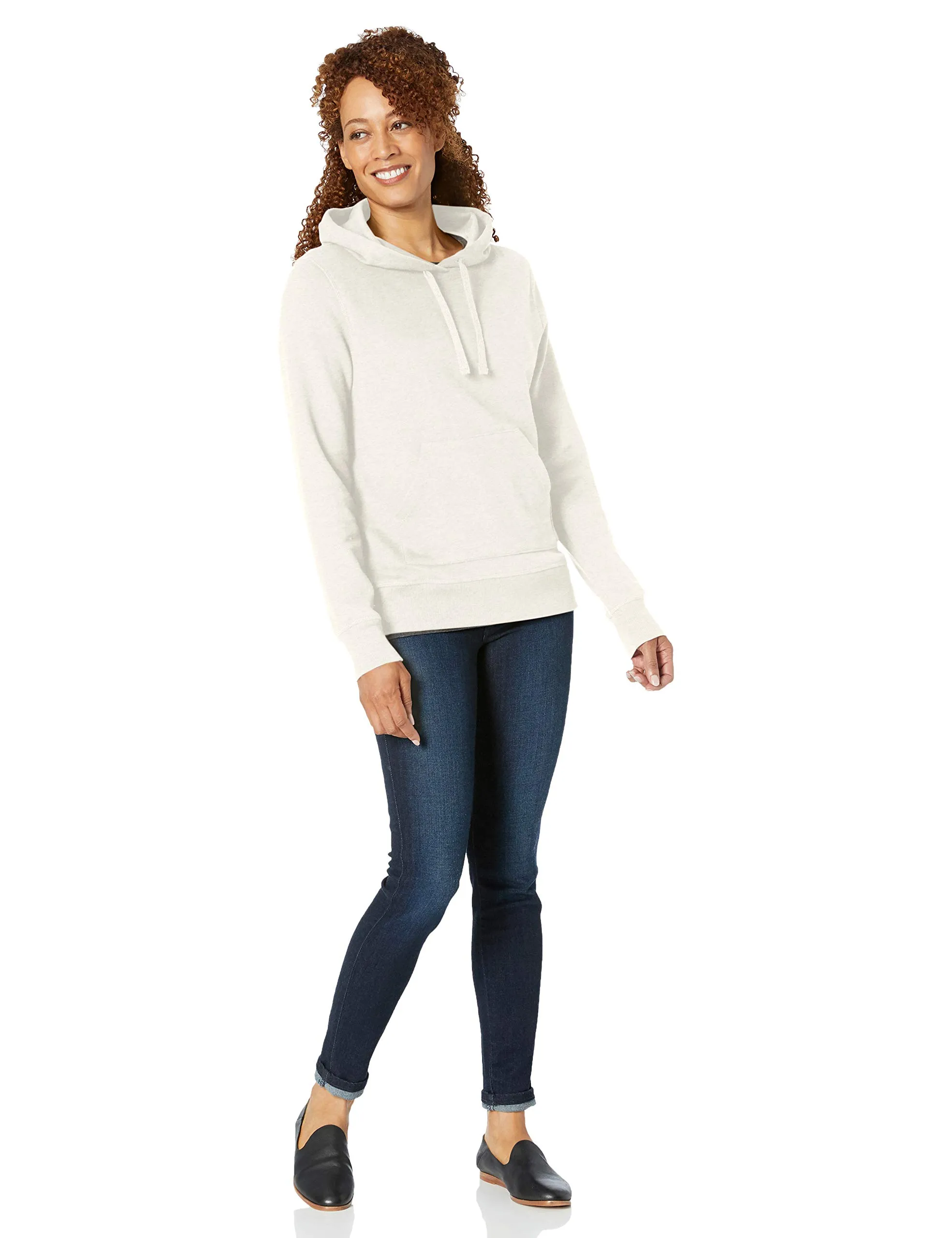 Amazon Essentials Wae50016fl18 Felpa con Cappuccio Donna, Beige Oatmeal Heather, XS - immagine 6