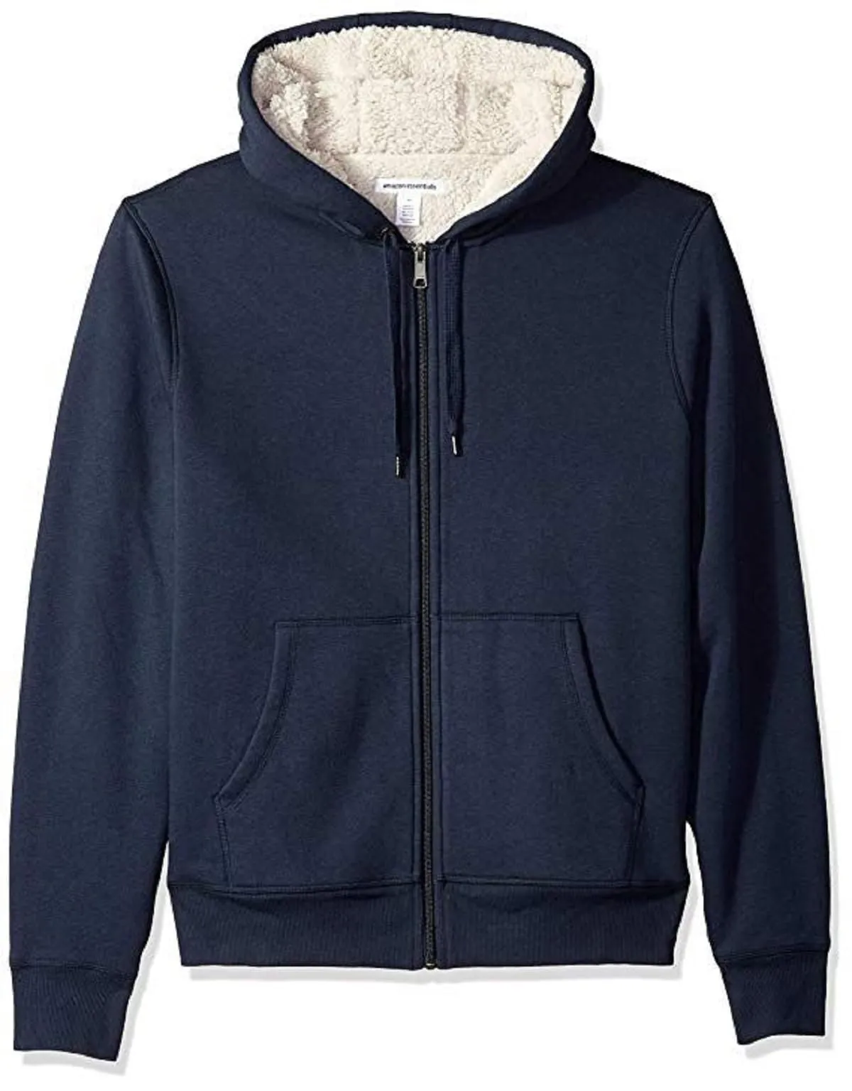 Amazon Essentials Giacca con cappuccio in pile foderata in sherpa Donna, Blu Marino Puntinato, S - immagine 1
