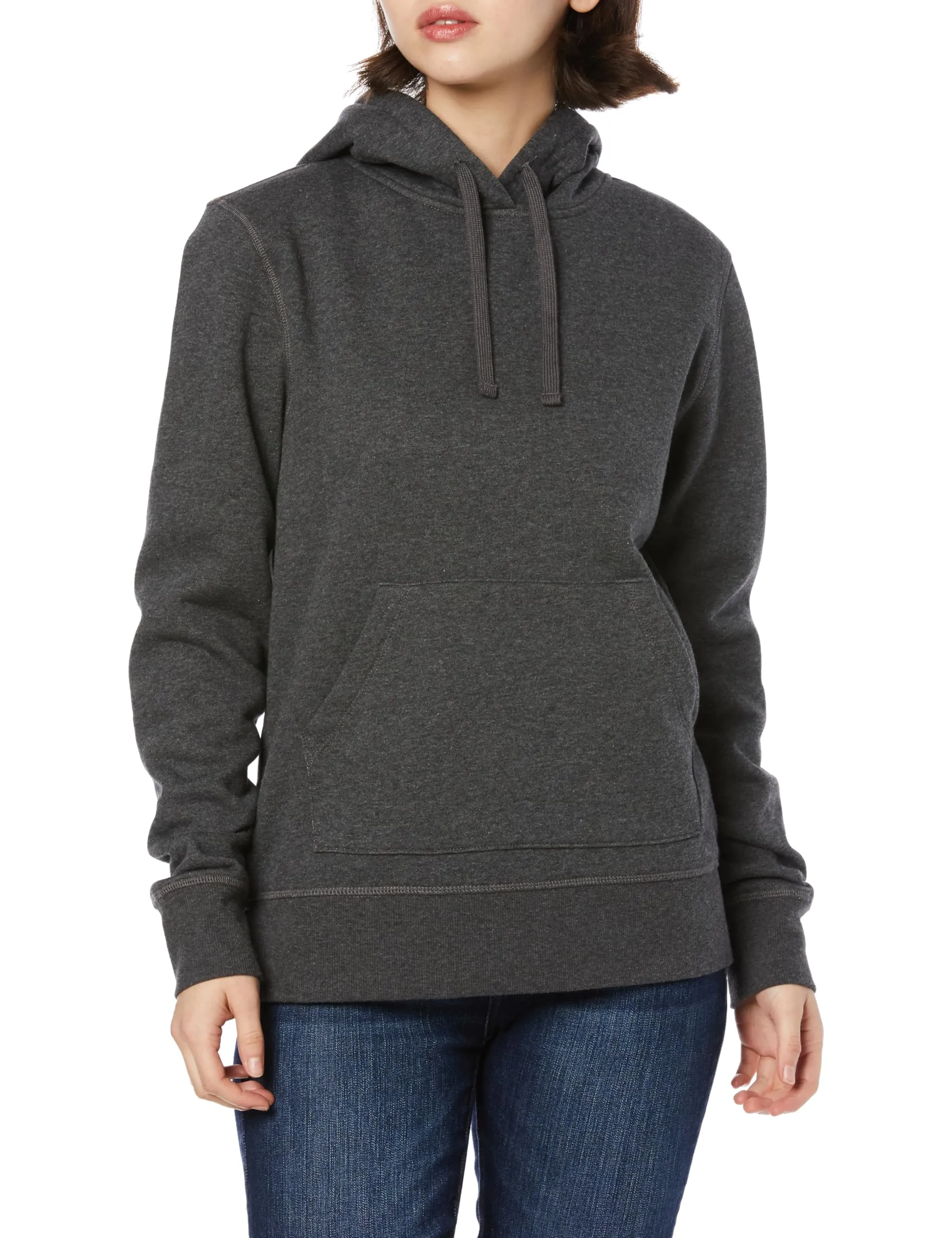 Amazon Essentials Wae50016fl18 Felpa con Cappuccio Donna, Grigio Charcoal Heather, Large - immagine 1