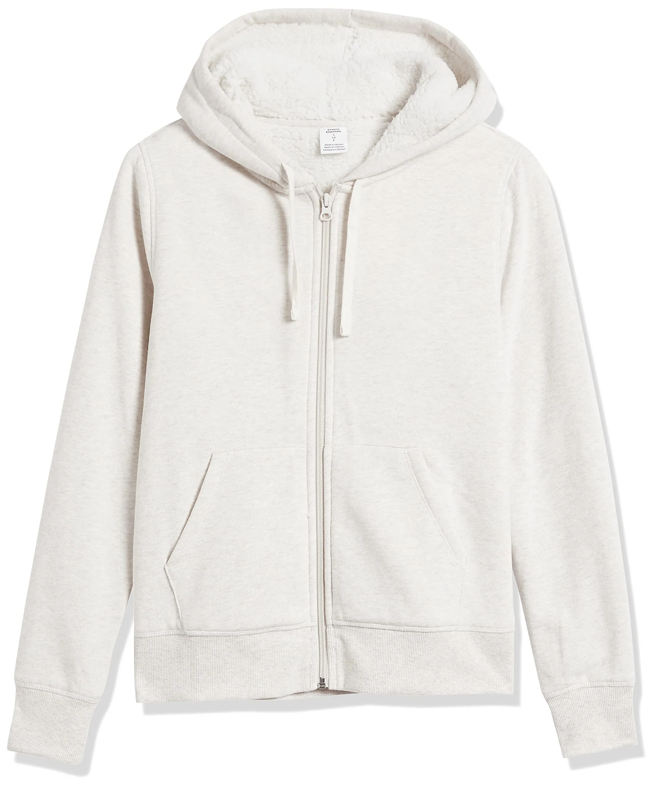 Amazon Essentials Giacca con cappuccio in pile foderata in sherpa Donna, Avena Puntinato, M - immagine 7