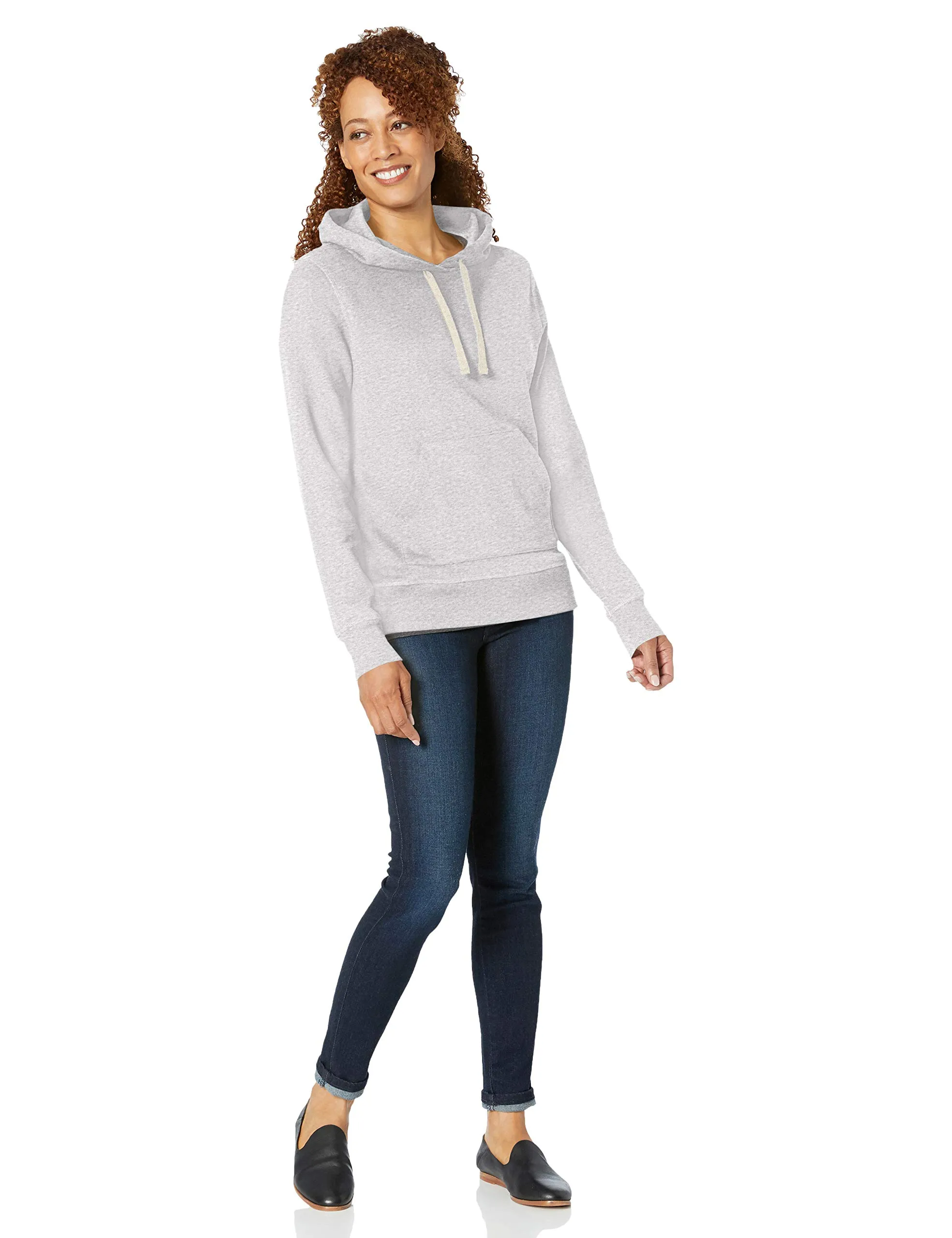 Amazon Essentials Wae50016fl18 Felpa con Cappuccio Donna, Grigio Light Grey Heather, Small - immagine 4