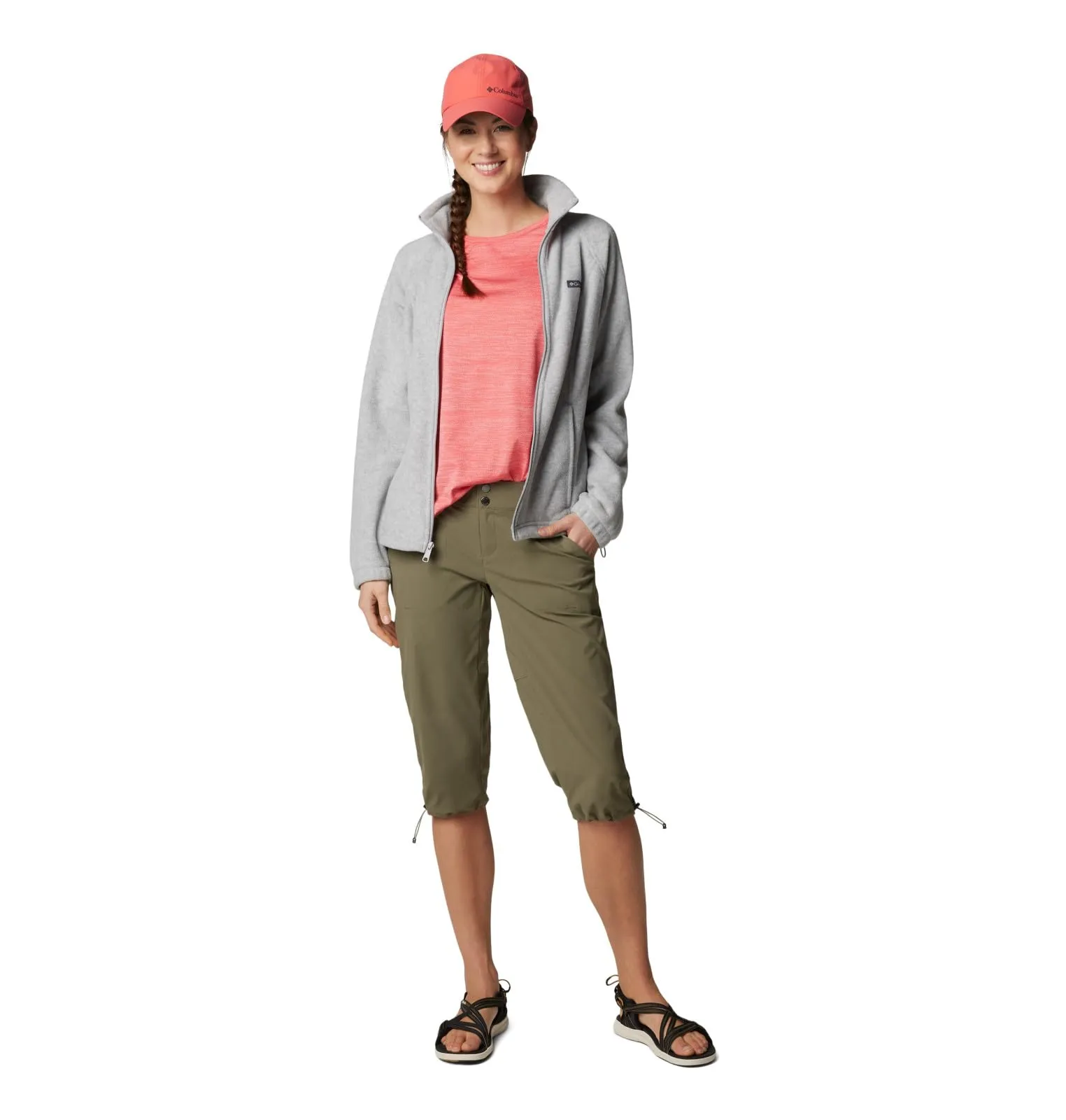 Columbia Benton Springs Giacca in Pile con Cerniera da Donna - Grigio Cirrus Grey Heather - XXL - immagine 4