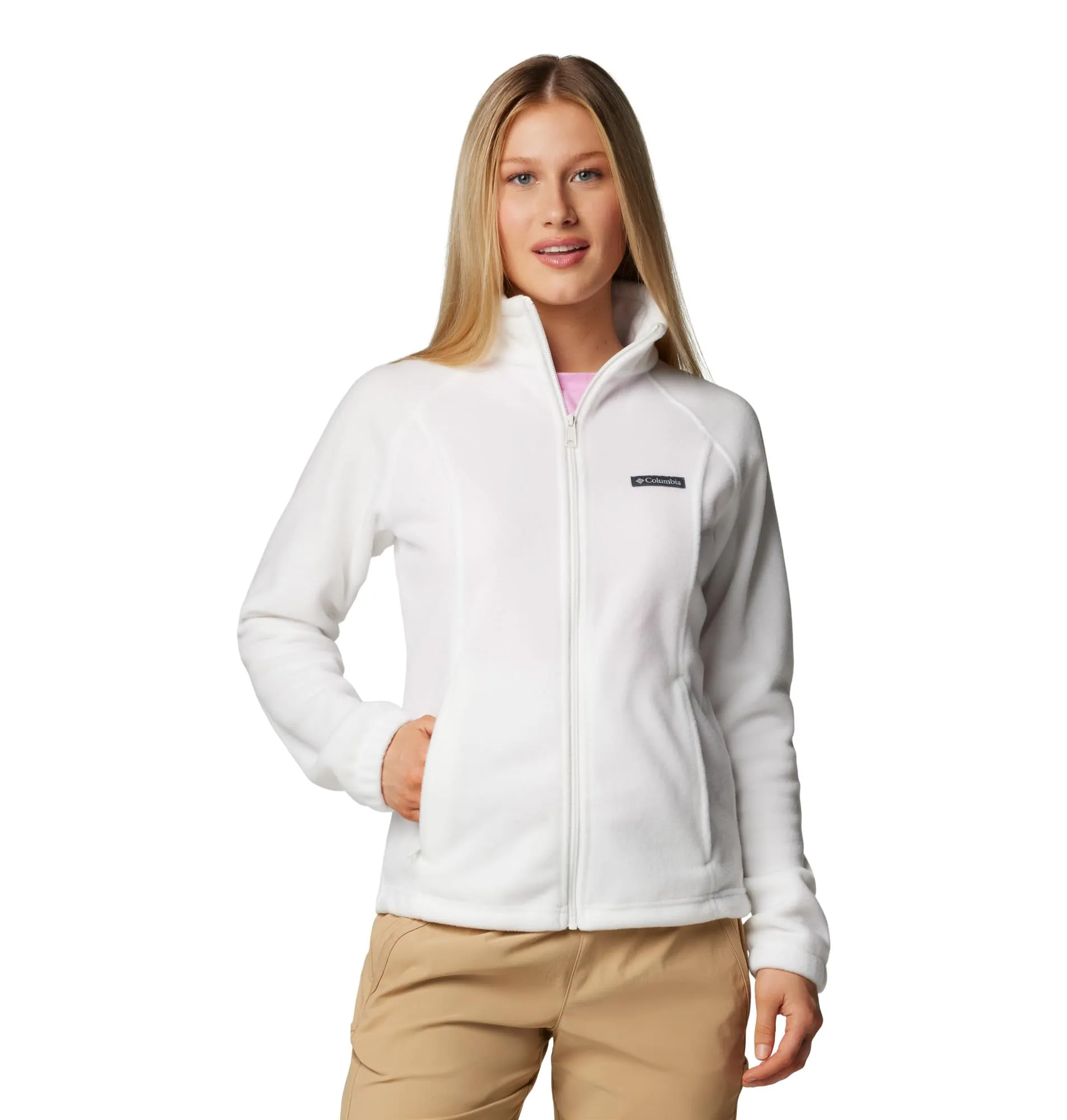 Columbia Benton Springs Giacca in pile con cerniera da donna - Bianco Sea Salt - XXL - immagine 1