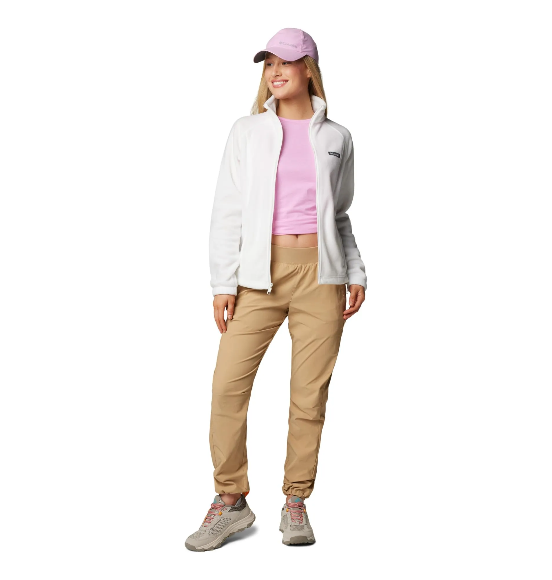 Columbia Benton Springs Giacca in pile con cerniera da donna - Bianco Sea Salt - XXL - immagine 3