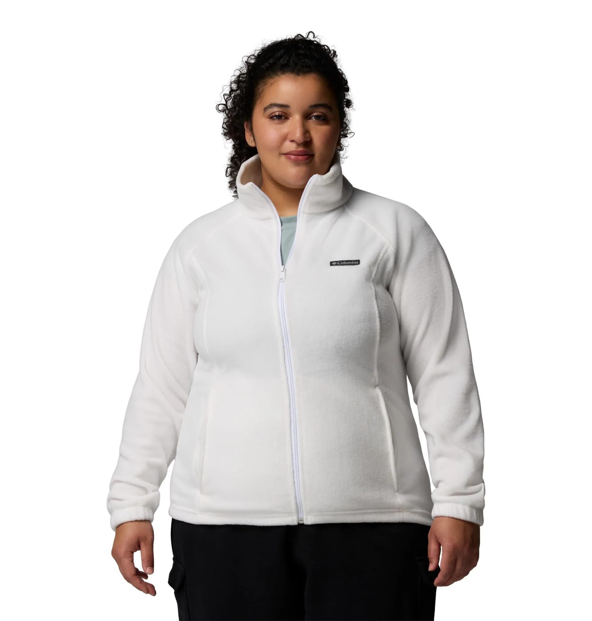 Columbia Benton Springs Giacca in pile con cerniera da donna - Bianco Sea Salt - XXL - immagine 5
