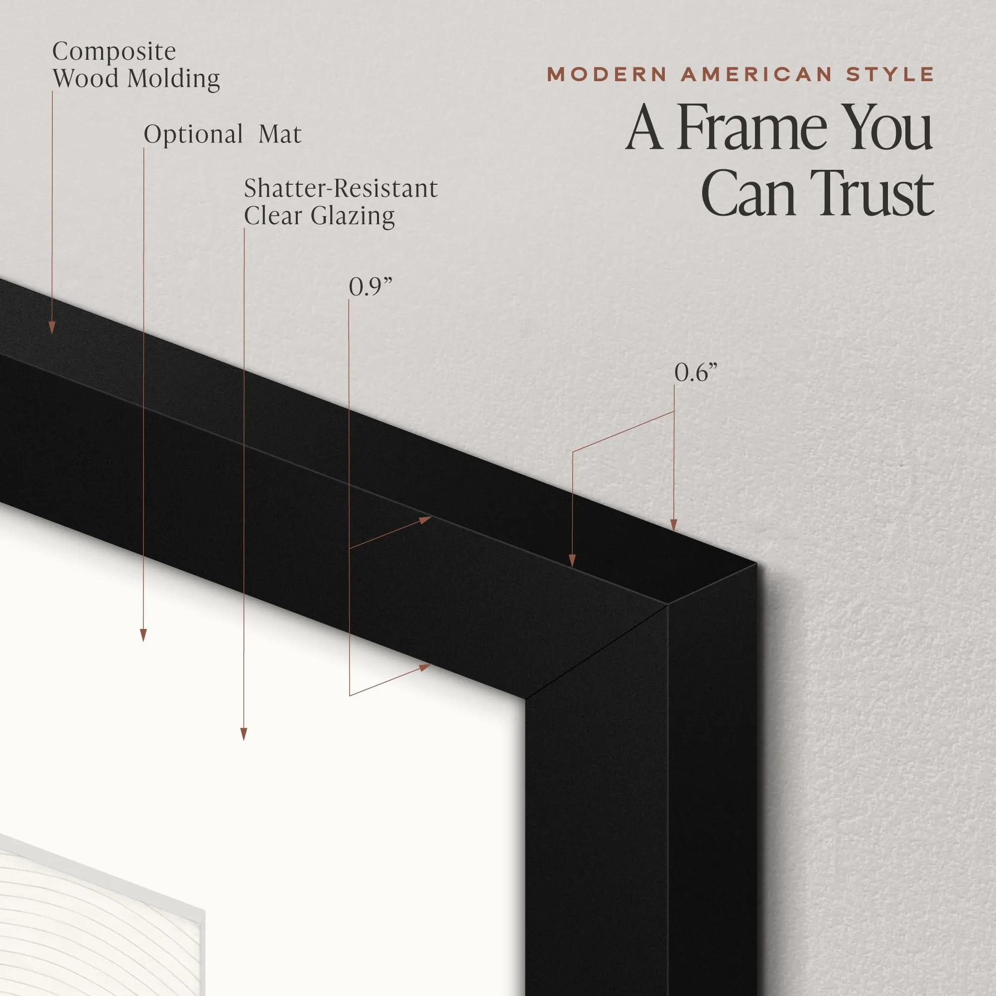 Americanflat Legacy Collection 11x14 Diploma Frame with Shatter-Resistant Glass, Black - immagine 4