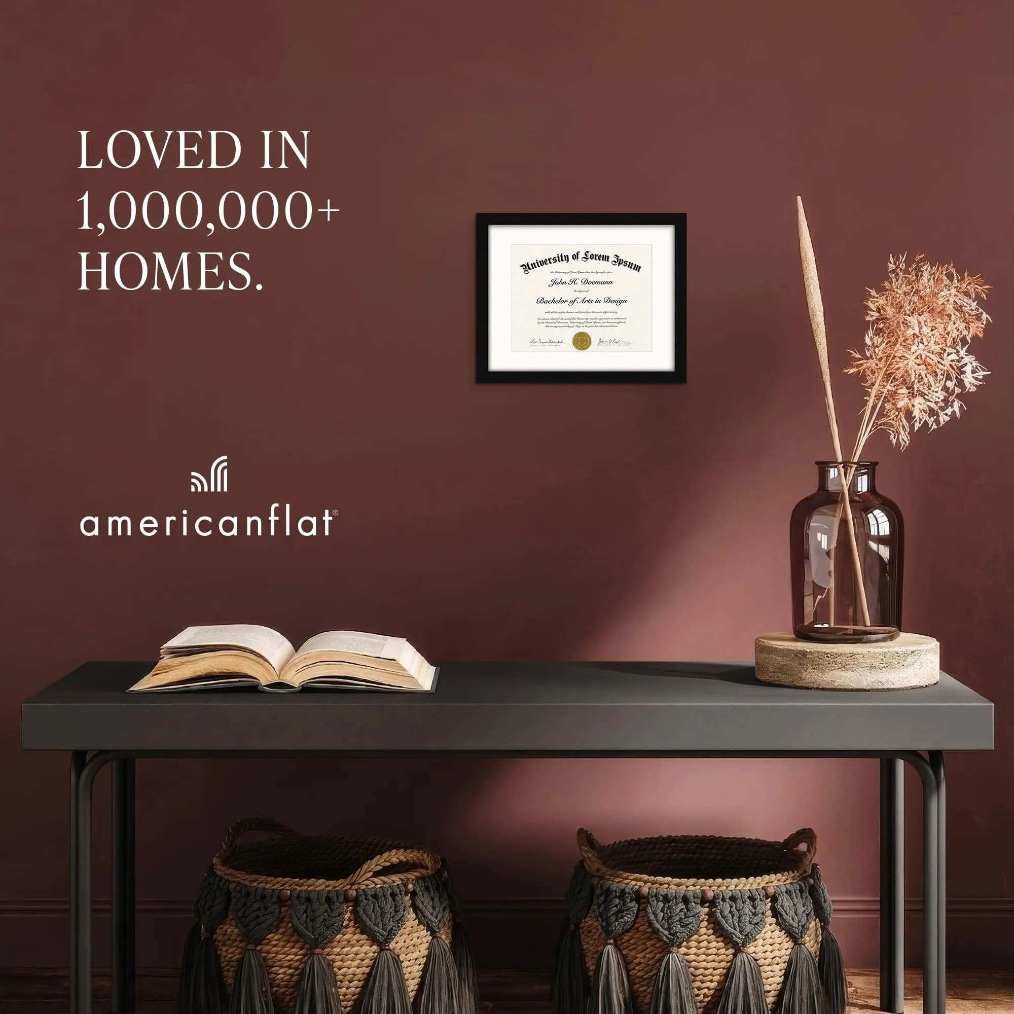 Americanflat Legacy Collection 11x14 Diploma Frame with Shatter-Resistant Glass, Black - immagine 6
