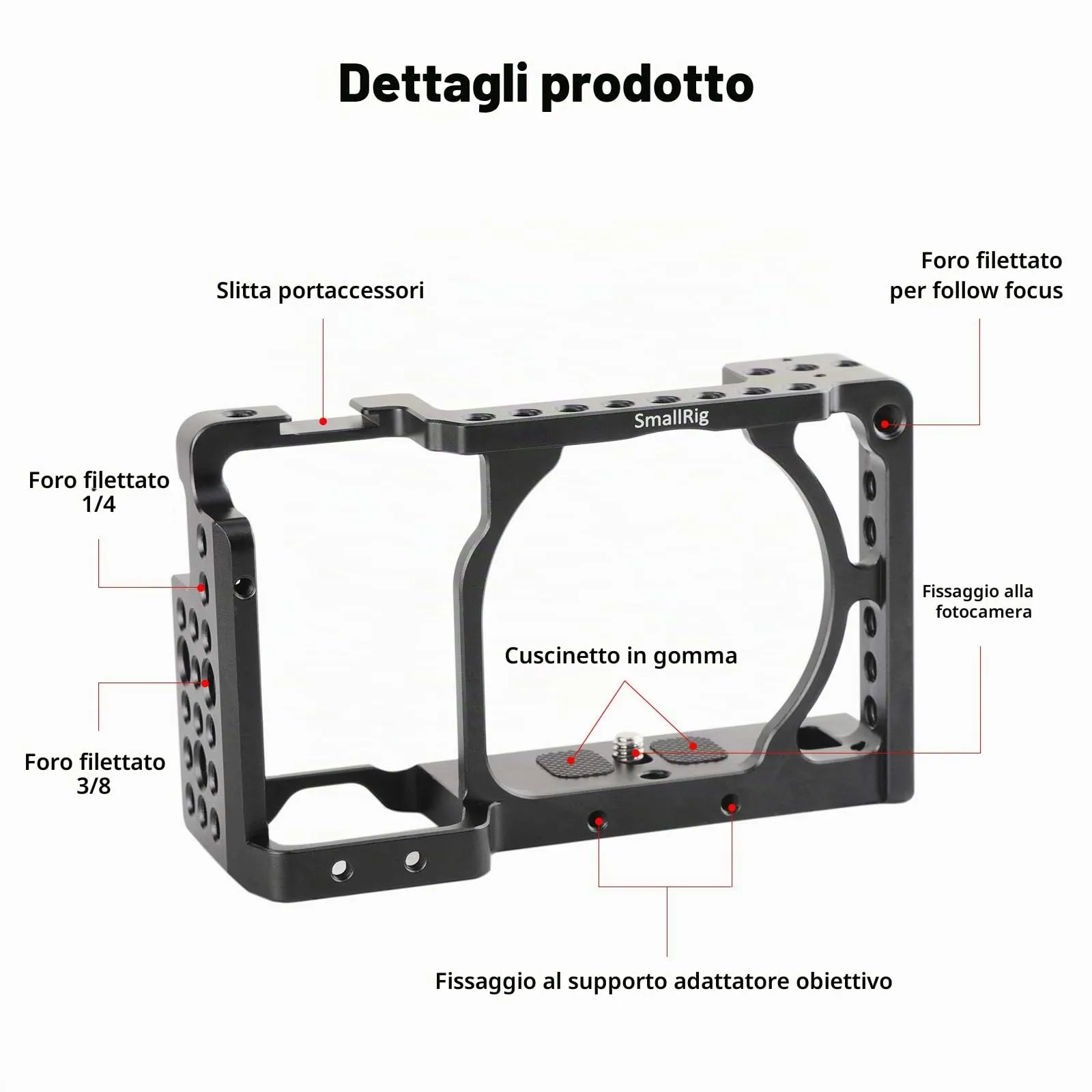 SmallRig Camera Cage for Sony A6000 / A6300 / A6500 - 1661 - immagine 2