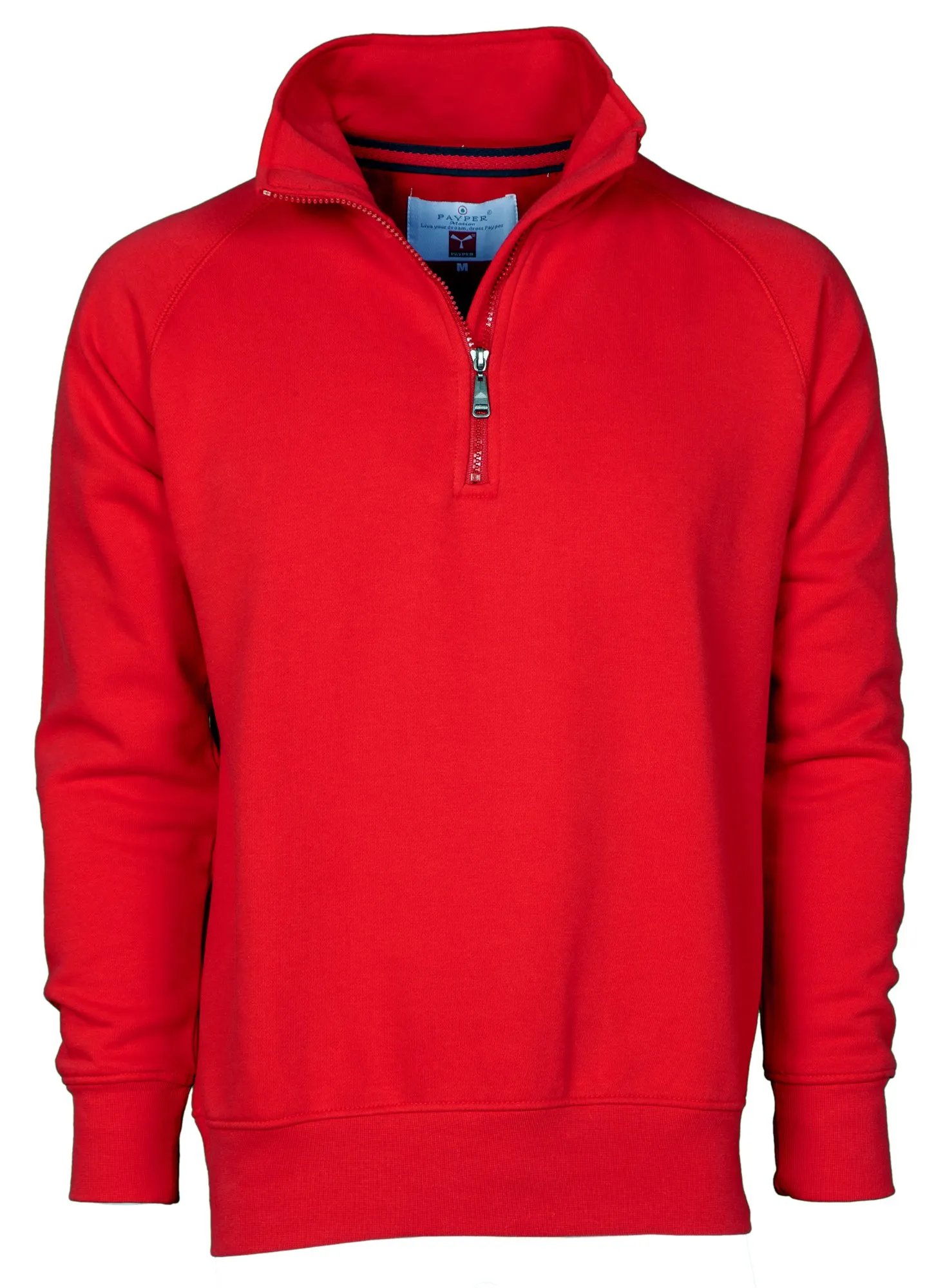 Chemagliette Felpa in Cotone con Mezza Zip Payper Miami da Uomo, Rosso, M - immagine 1