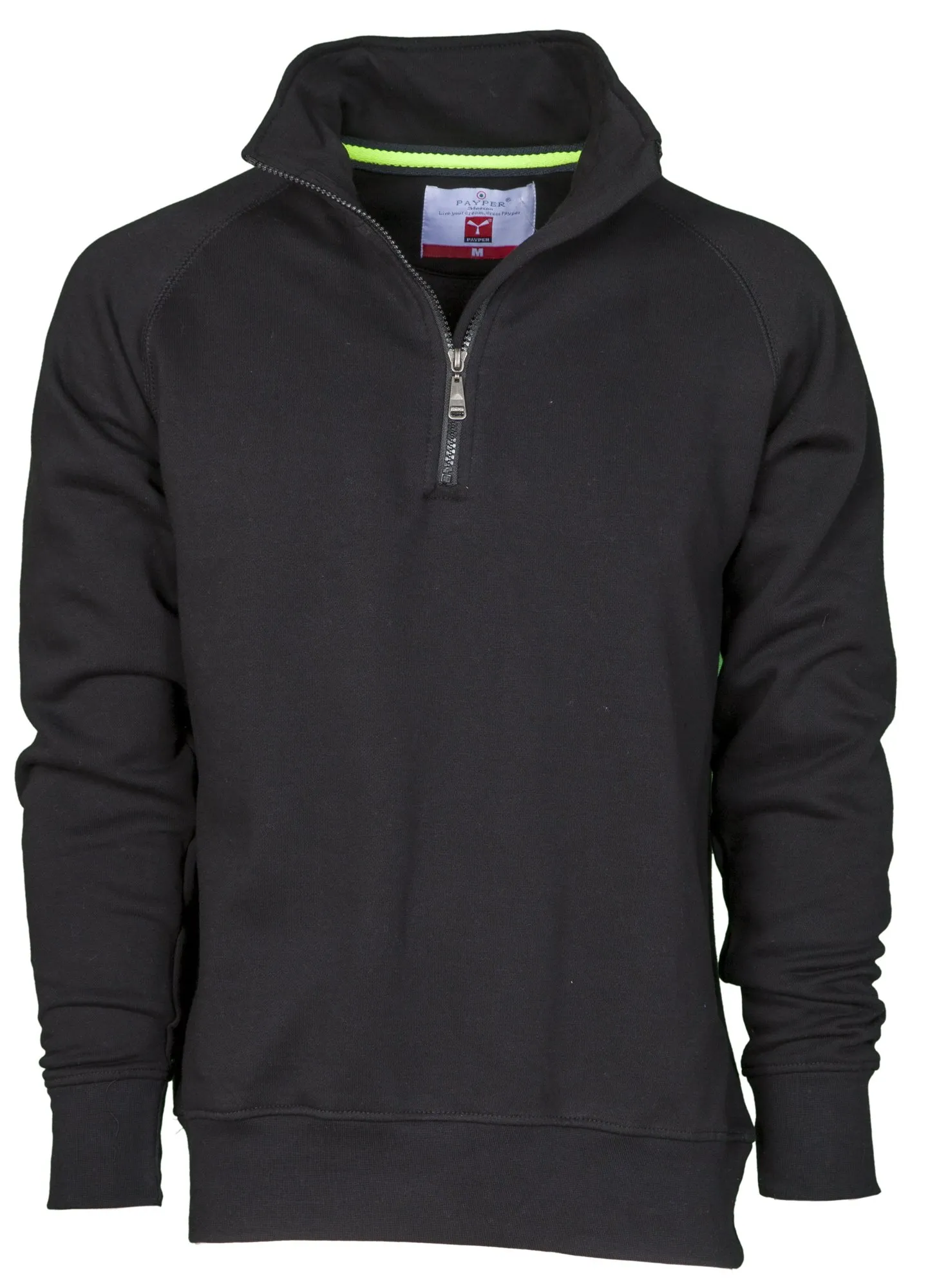 CHEMAGLIETTE! Felpa Da Lavoro Payper Miami + Mezza Zip in Cotone, Nero, S - immagine 1