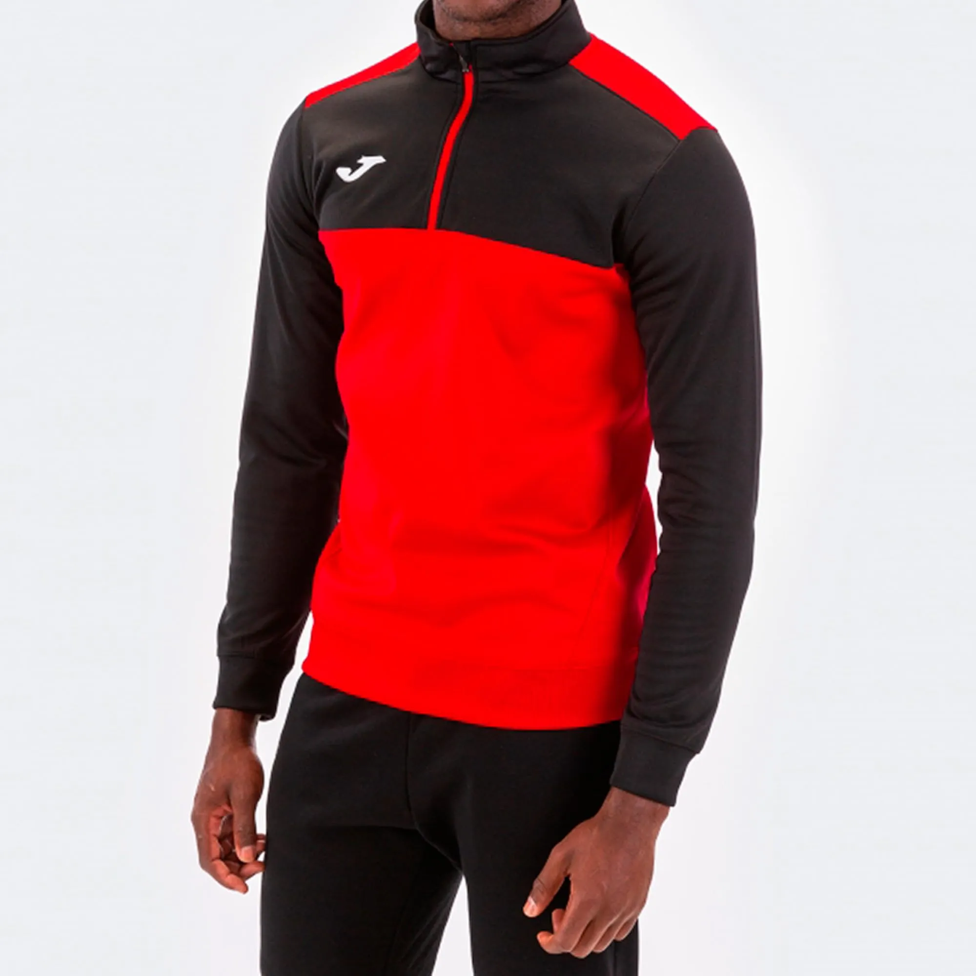 Joma Winner Felpa Senza Cappuccio Ragazzi Rosso-Nero 4XS - immagine 2